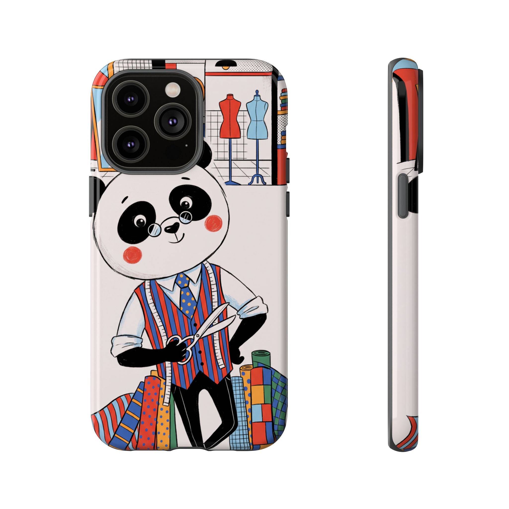 Panda Tailor iPhone Case | Cute Seamstress Cartoon
