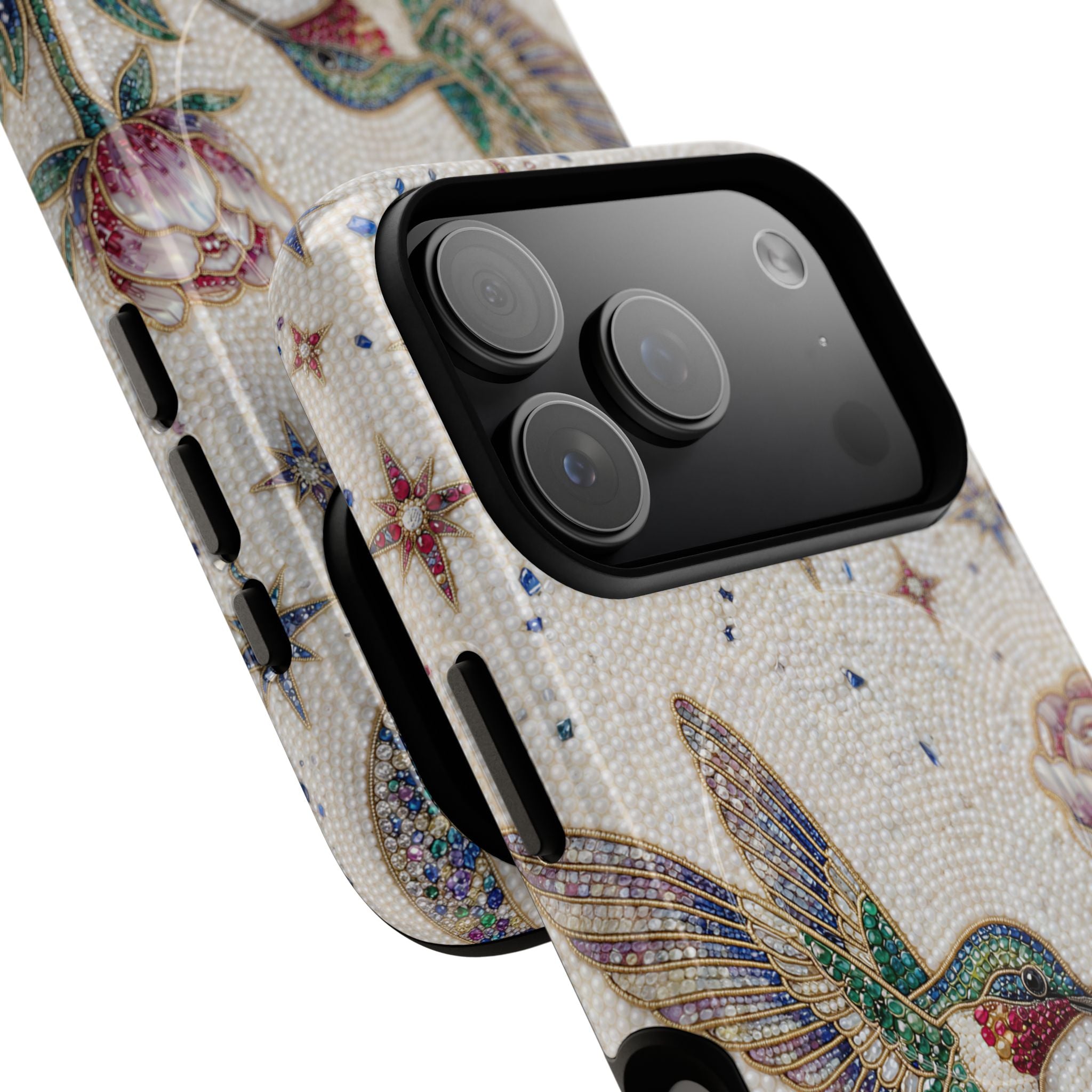 Custodia iPhone MagSafe Robusta Colibrì Luna | Cover Protettiva Floreale e Celestiale