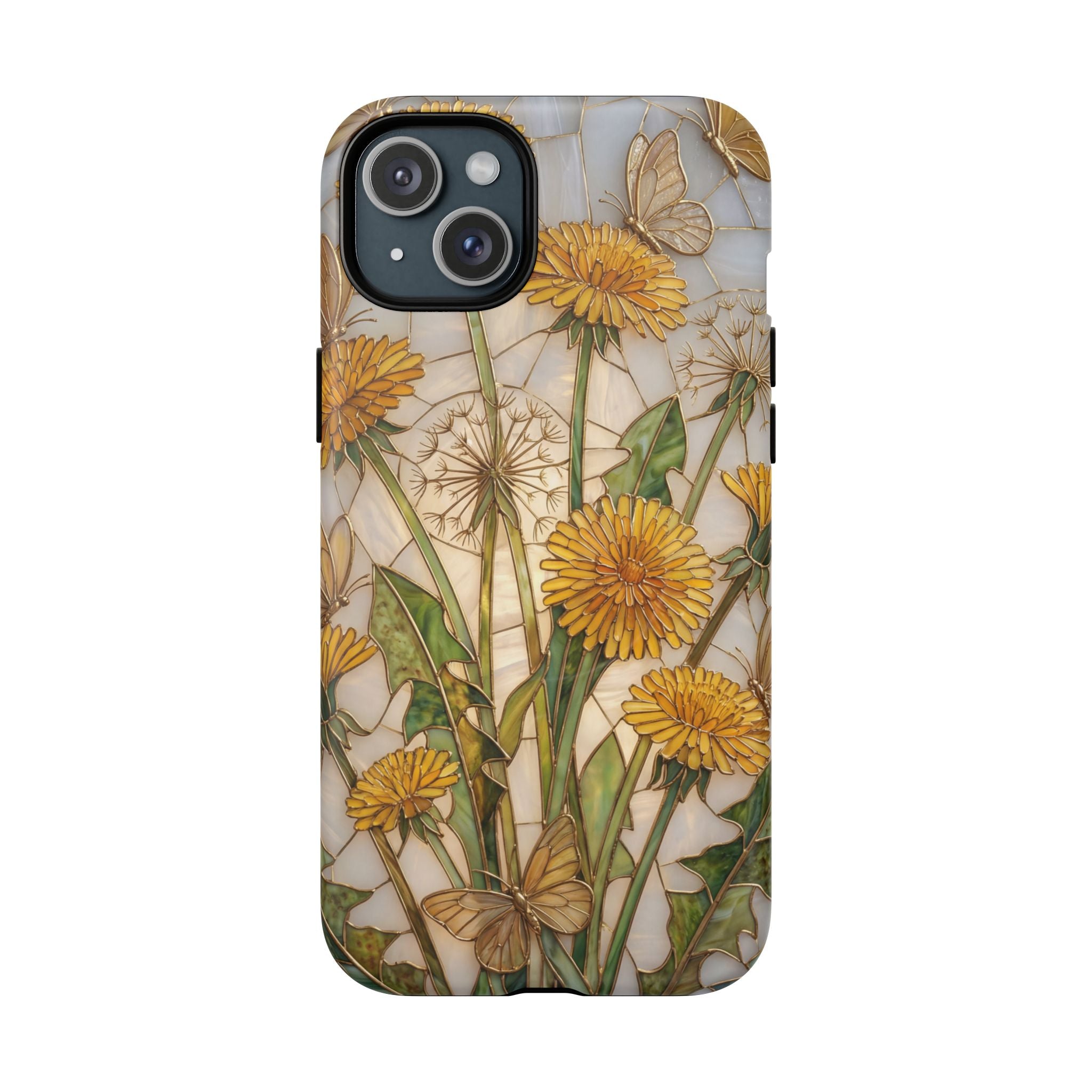 Dandelion Garden Tough MagSafe Phone Case — Floral Yellow Butterflies