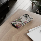 Hummingbird Moon Tough iPhone Case | Floral Celestial Protective Cover