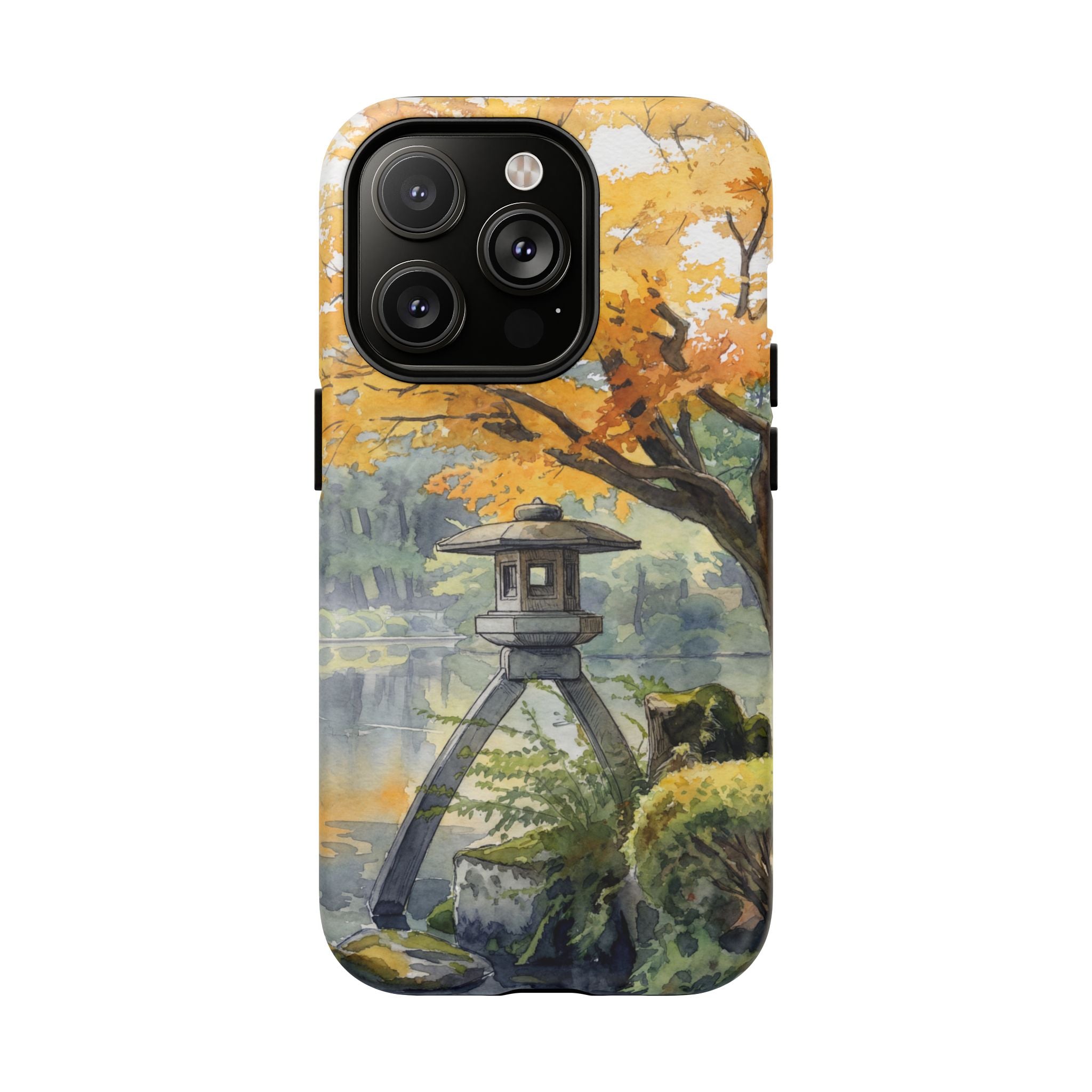 Autumn Japanese Garden MagSafe iPhone Case | Scenic Lantern Fall