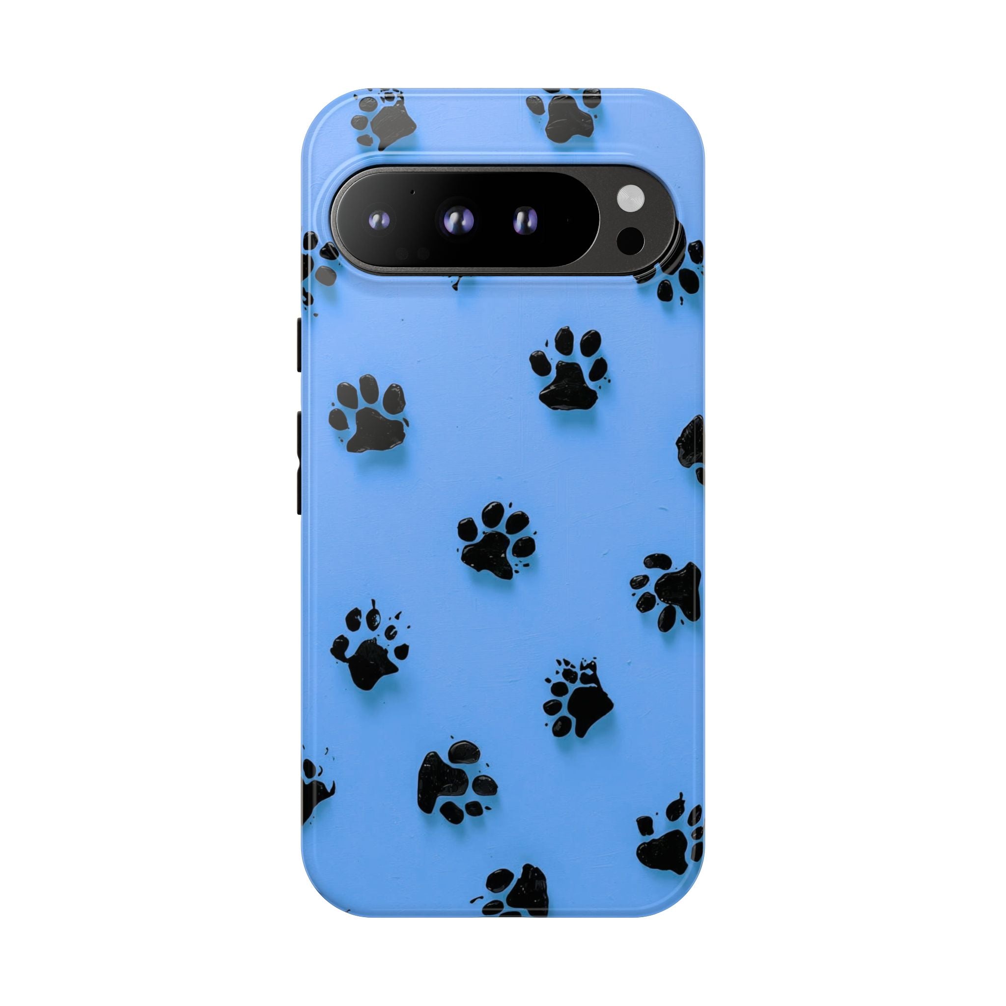 Blue Paw Print Tough Google Pixel Case — Protective Dog & Cat Lover Cover