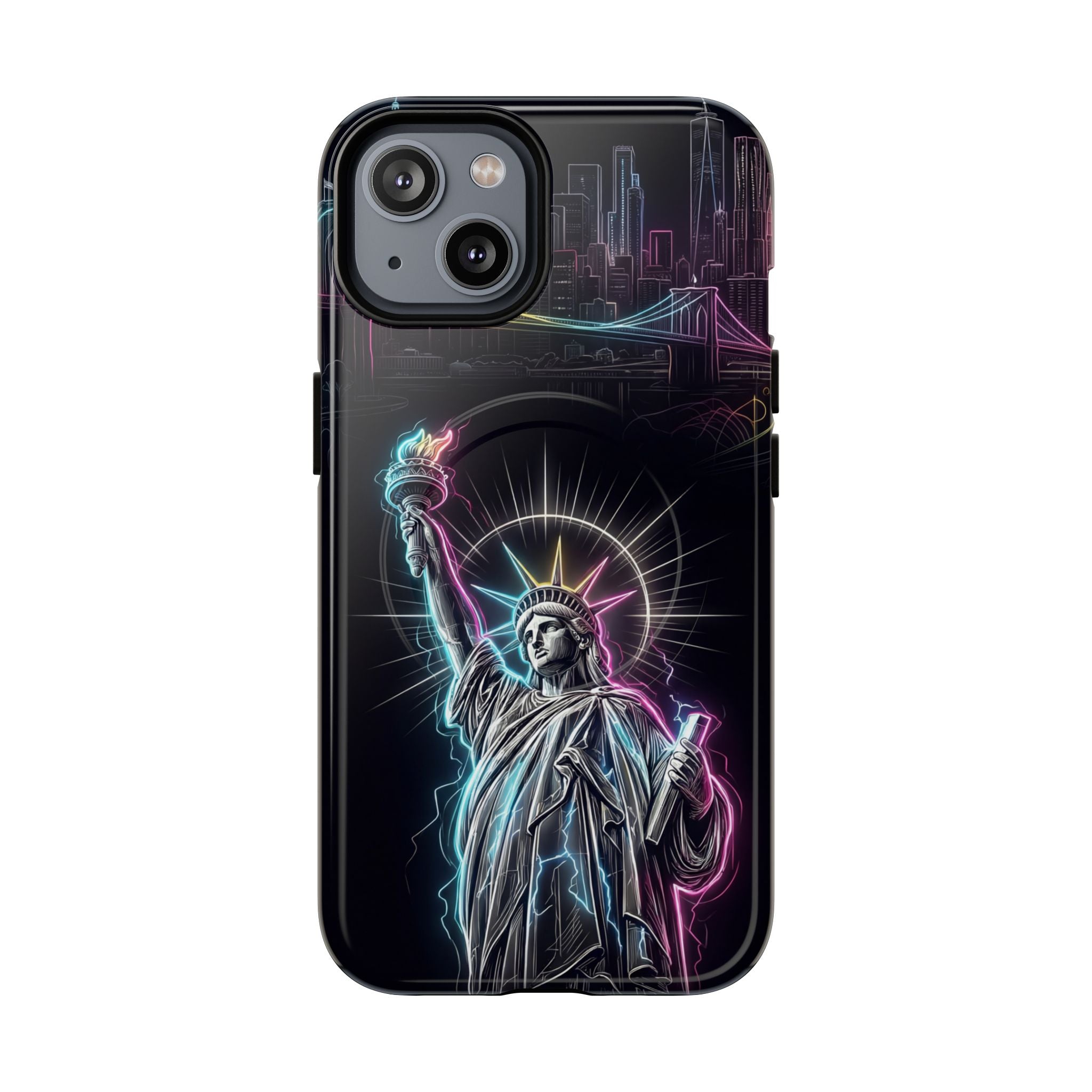 Neon Statue of Liberty Tough MagSafe iPhone Case