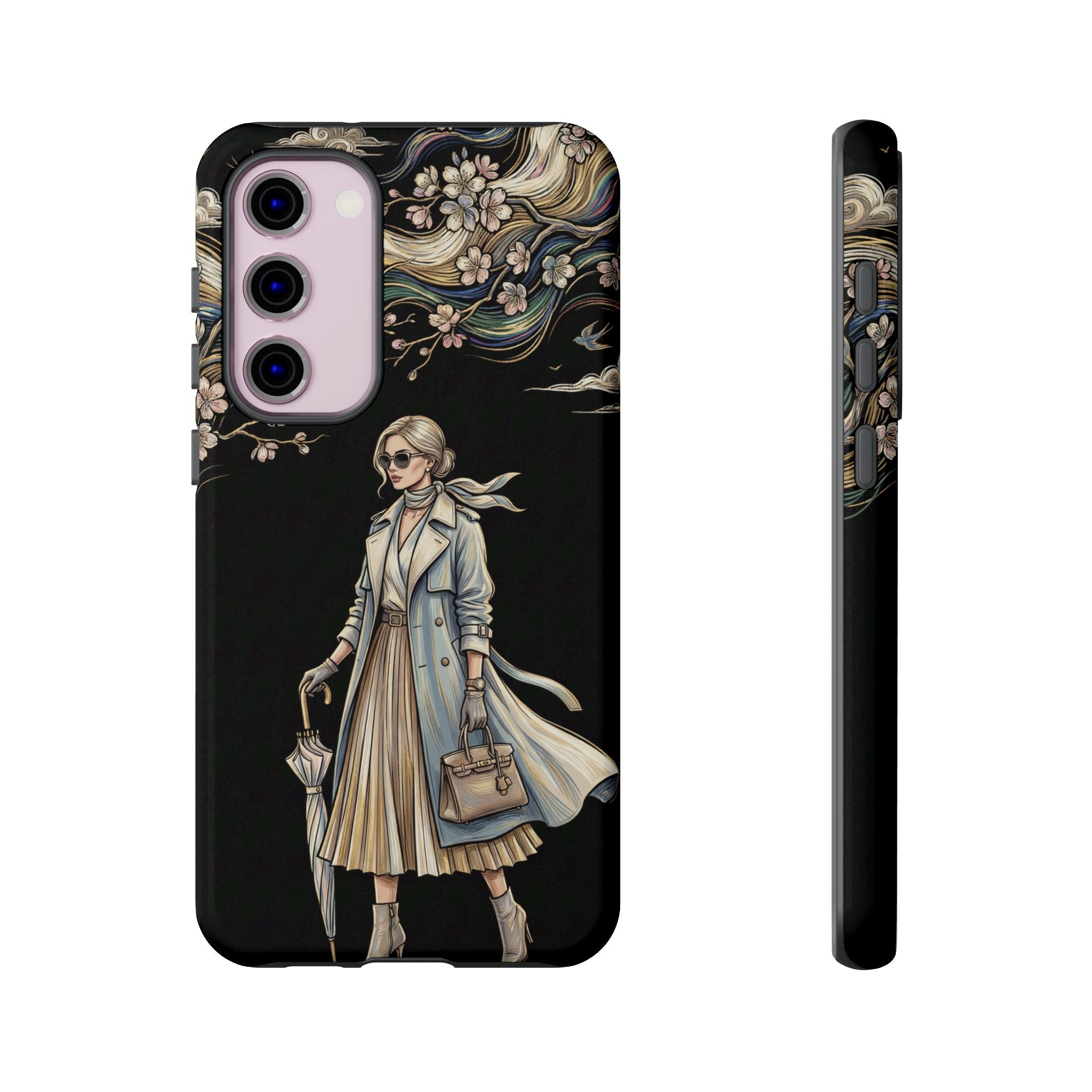 Vintage Chic Samsung Galaxy Phone Case | Stylish Woman Illustration