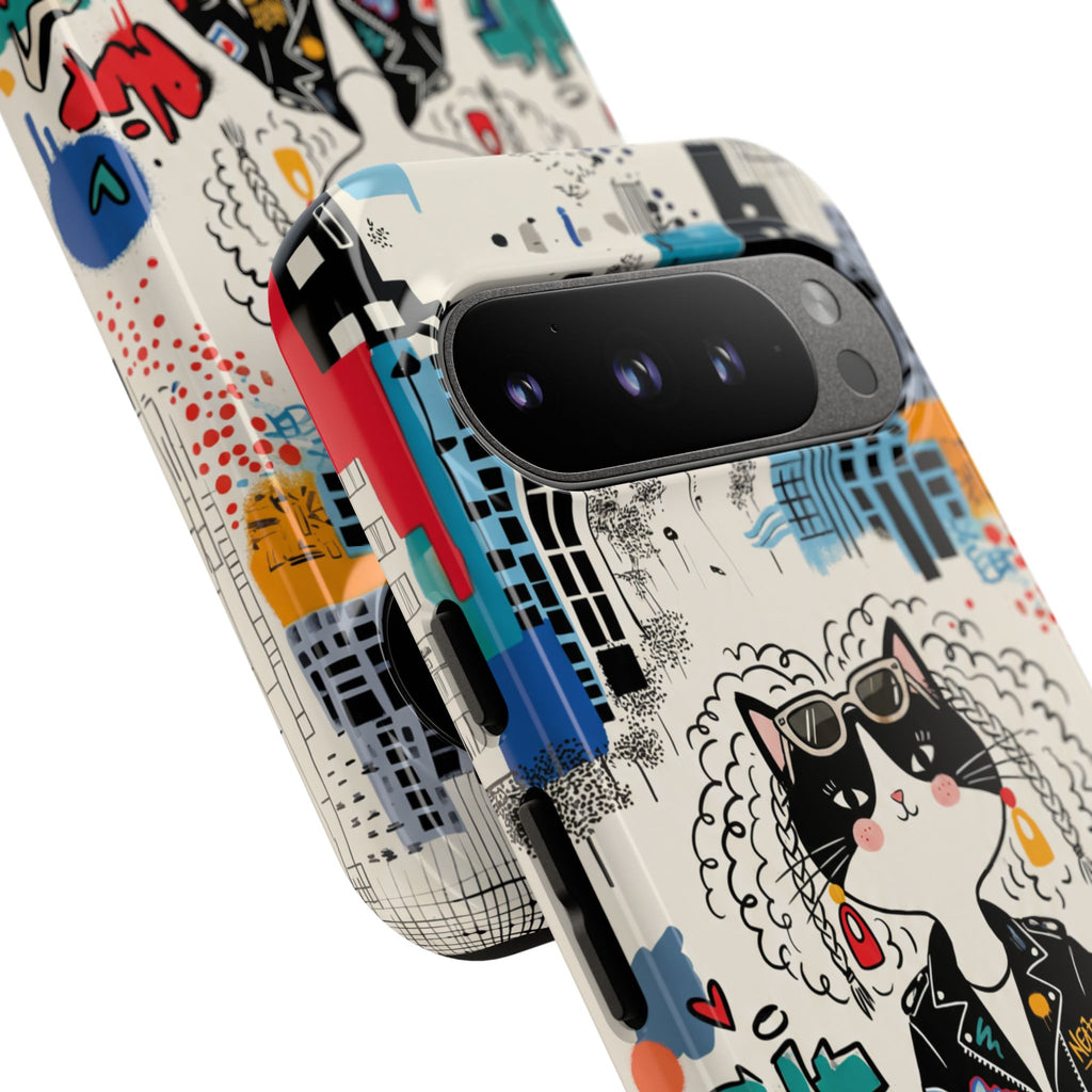 Punk City Cat Graffiti Design Google Pixel Phone Case