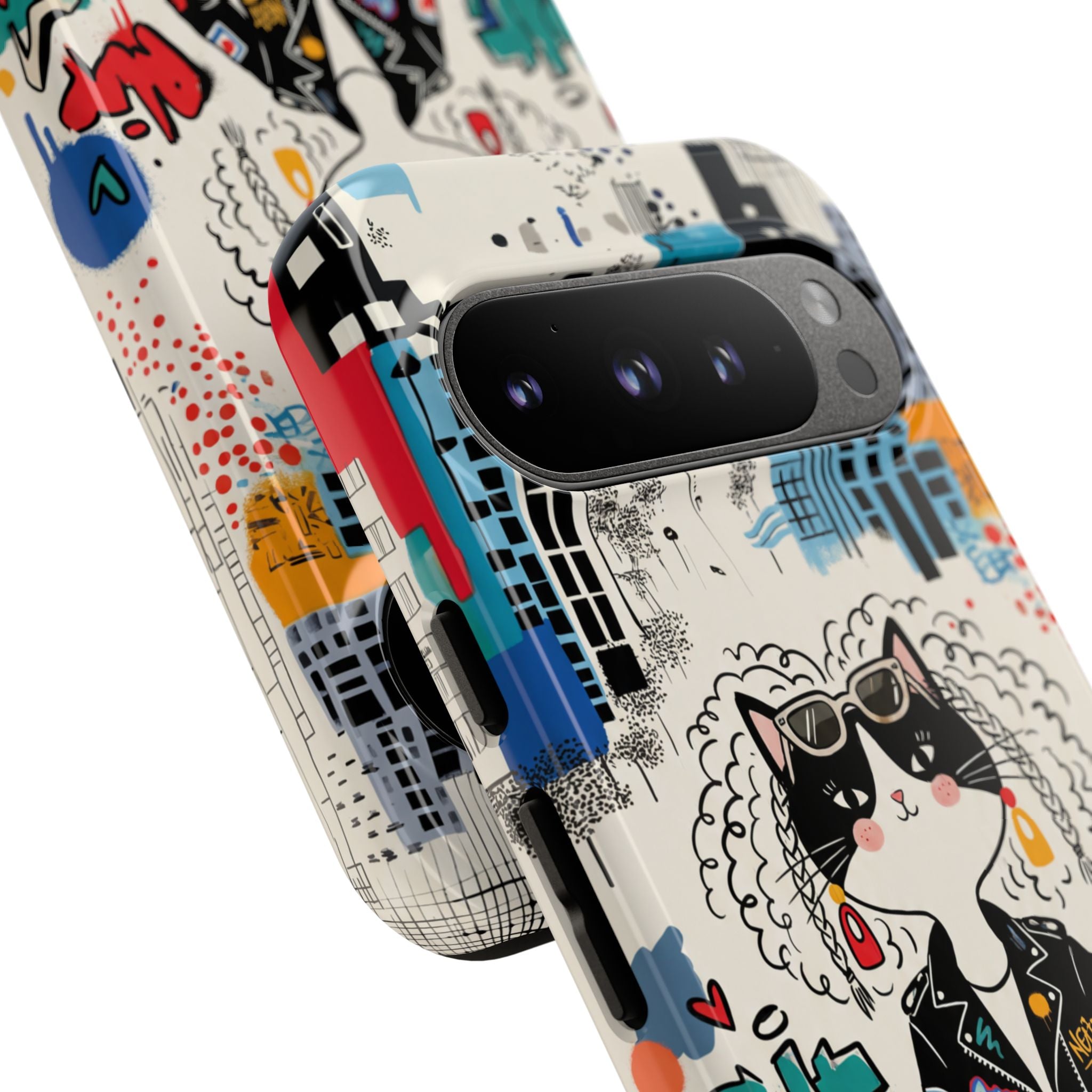 Punk City Cat Graffiti Design Google Pixel Phone Case