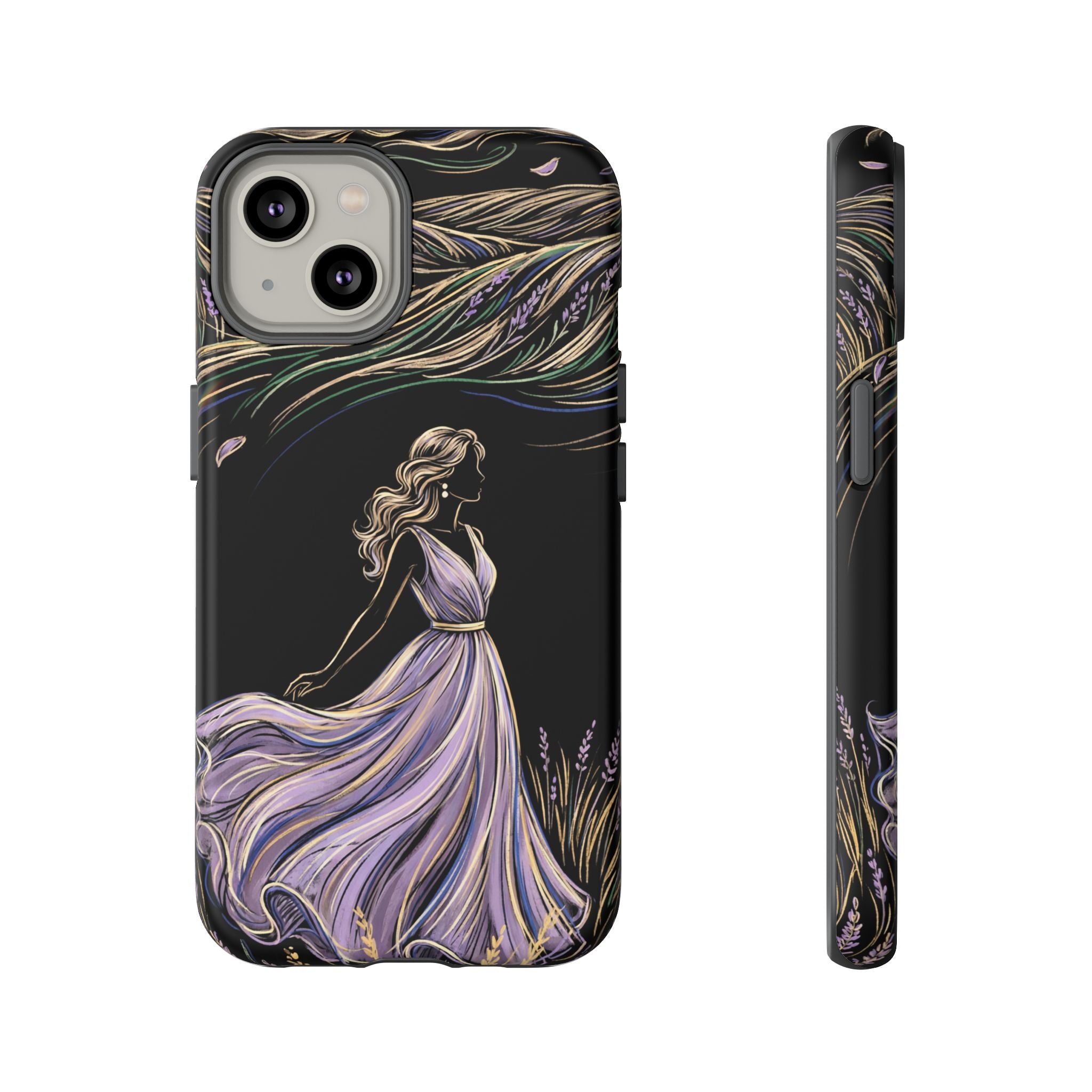 Lavender Breeze iPhone Case | Elegant Dancing Woman Floral Protection