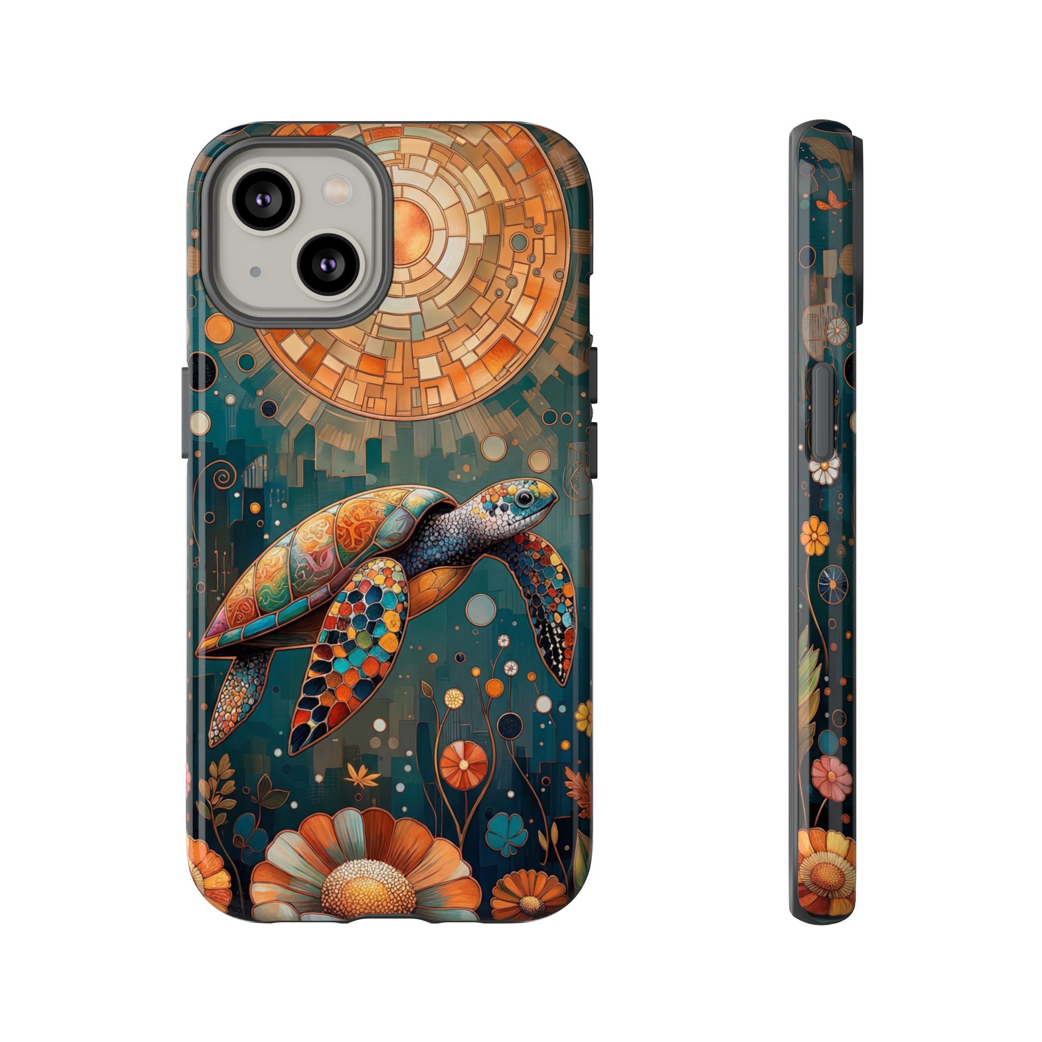 Sea Turtle Mosaic iPhone Case | Artistic Ocean Nature Protective Cover