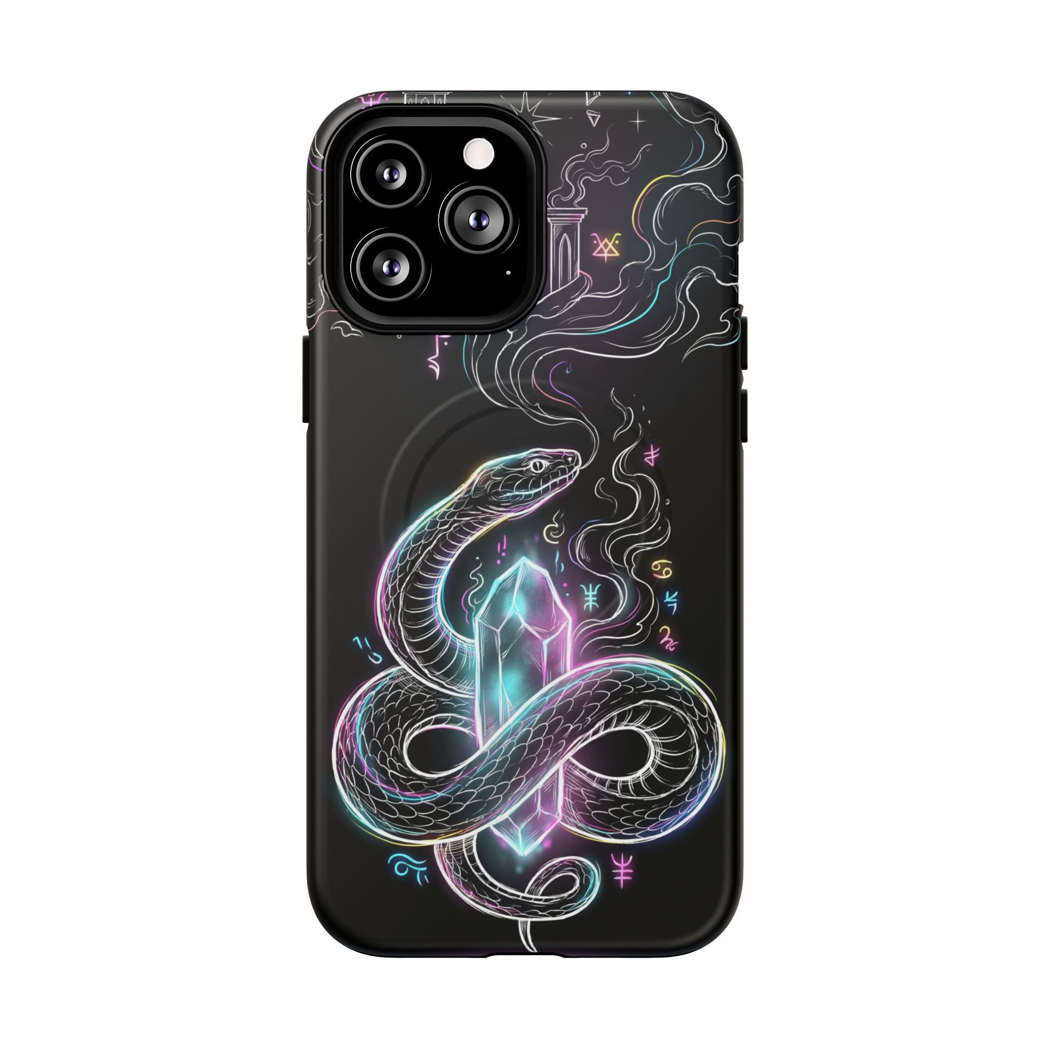Neon Occult Mystic Snake Crystal MagSafe iPhone Case