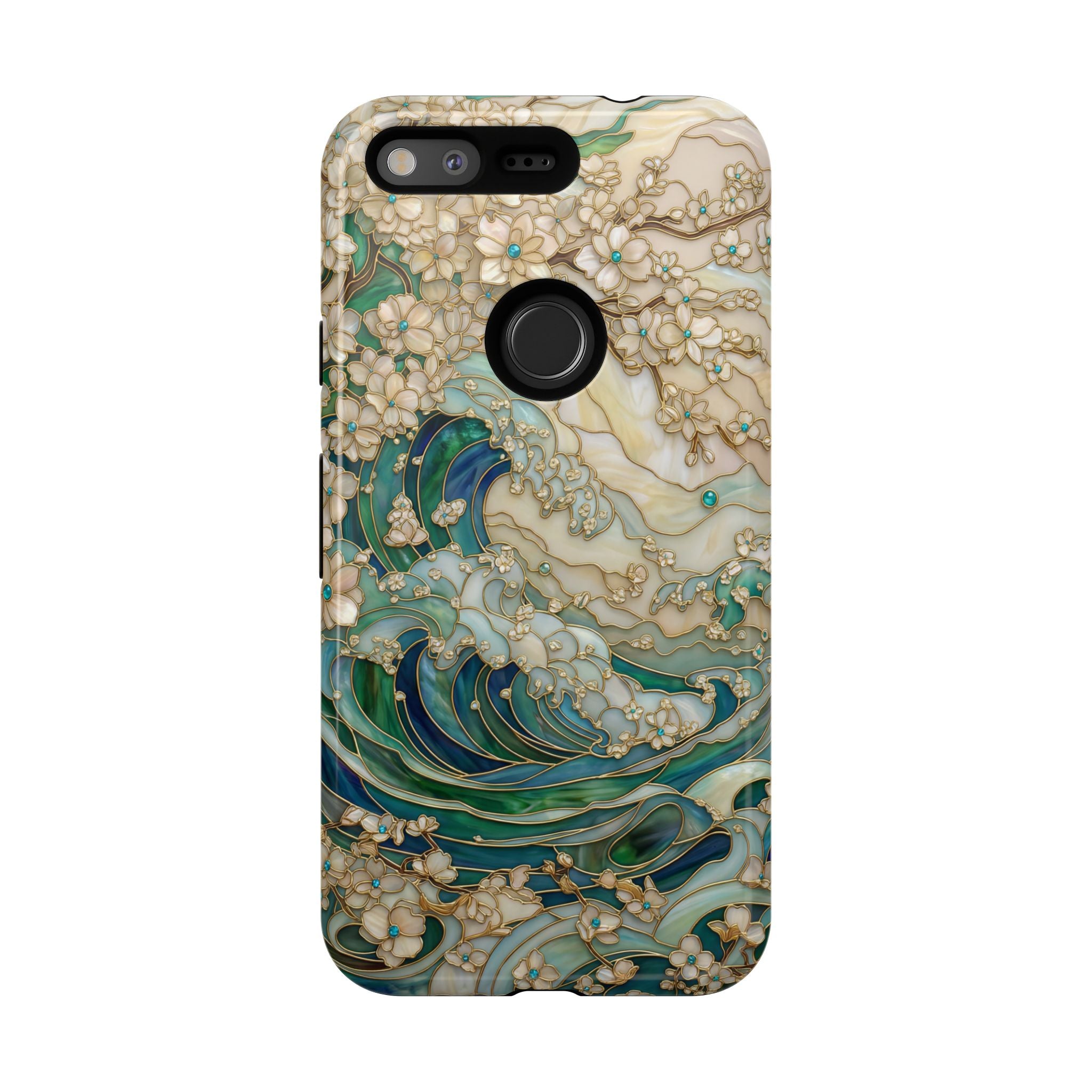 Elegant Ocean Wave Floral Art Google Pixel Case