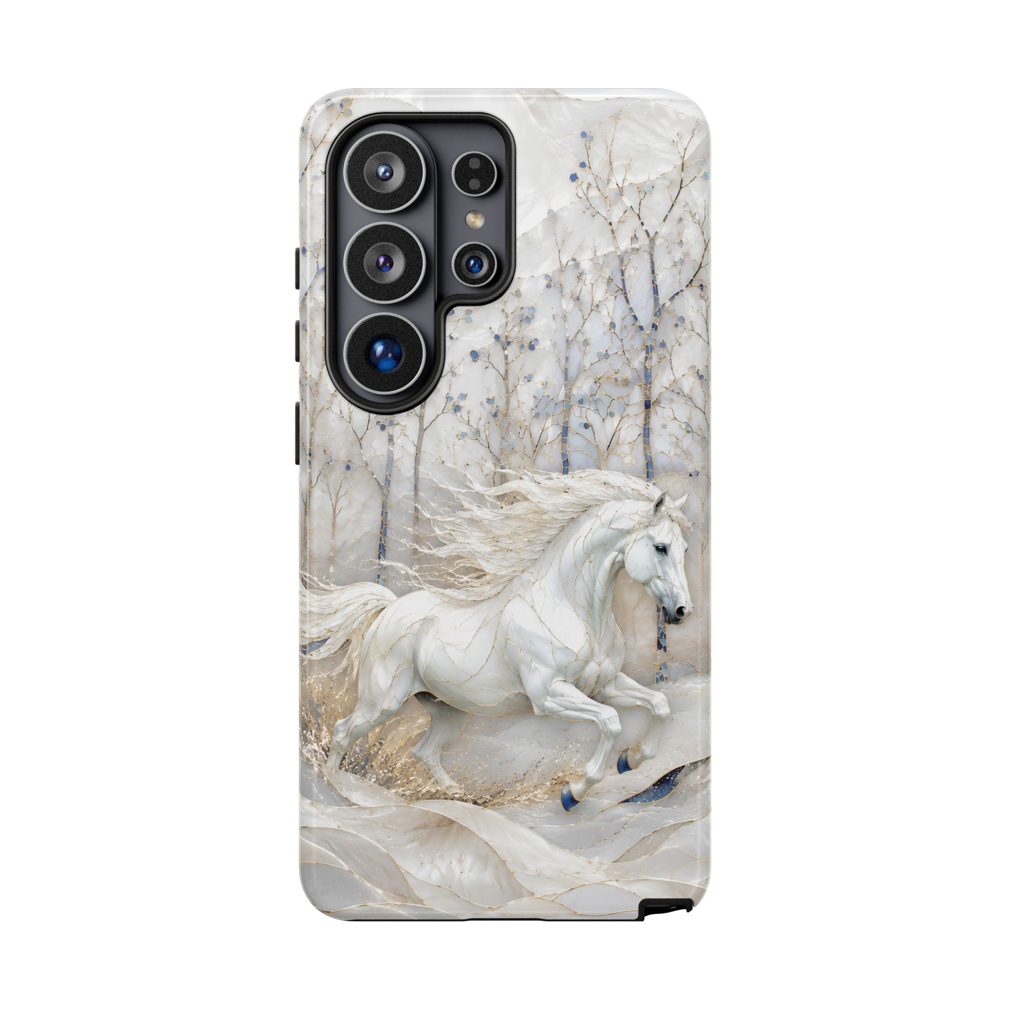 White Horse Samsung Galaxy Phone Case | Winter Forest iPhone Case