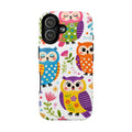 Cute Colorful Owls MagSafe iPhone Case | Cute Owl Pattern Tough Case