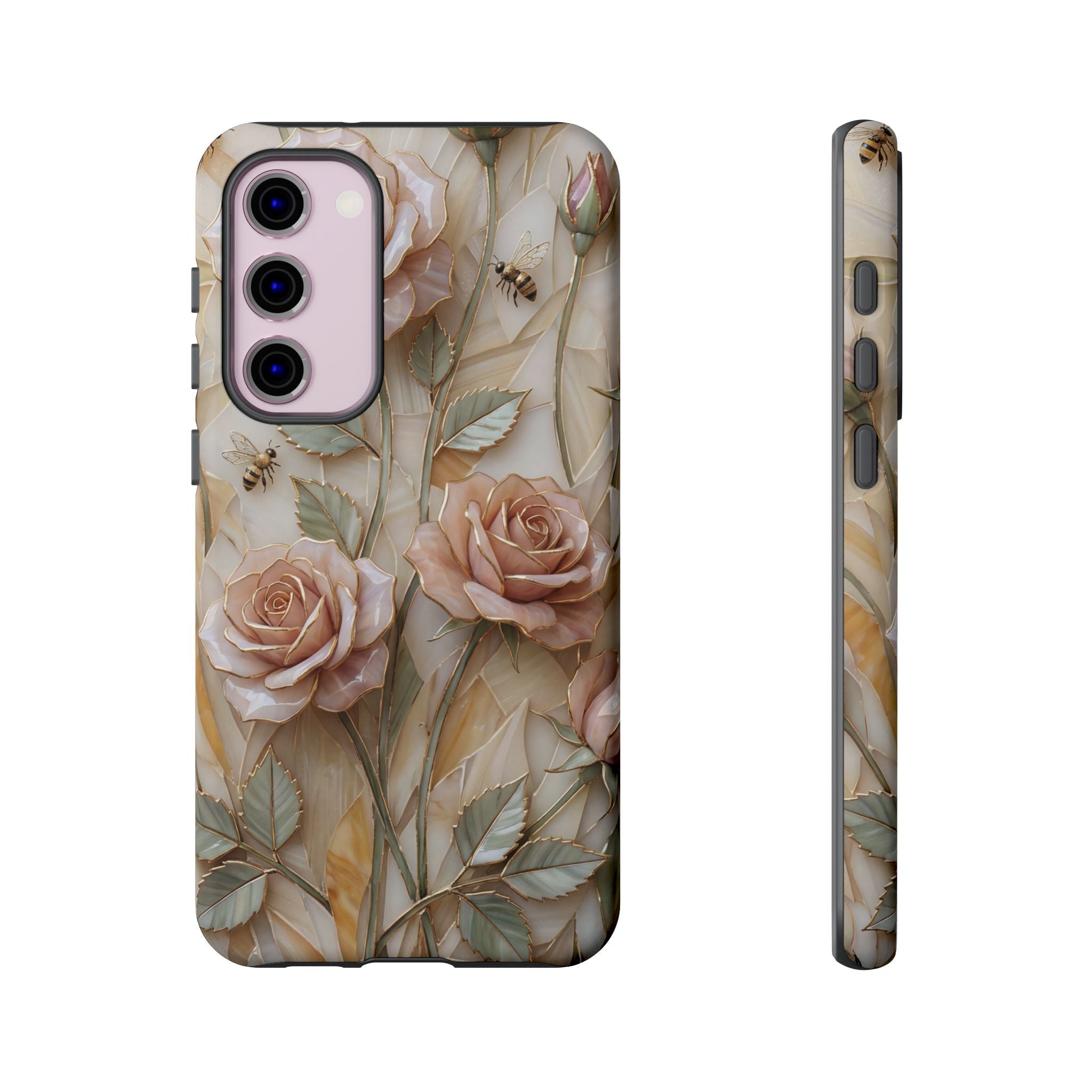 Vintage Blush Rose Floral Tough Samsung Galaxy Protective Cover