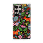 Floral Woodland Samsung Galaxy Phone Case | Colourful Fox & Owl Protective Cover