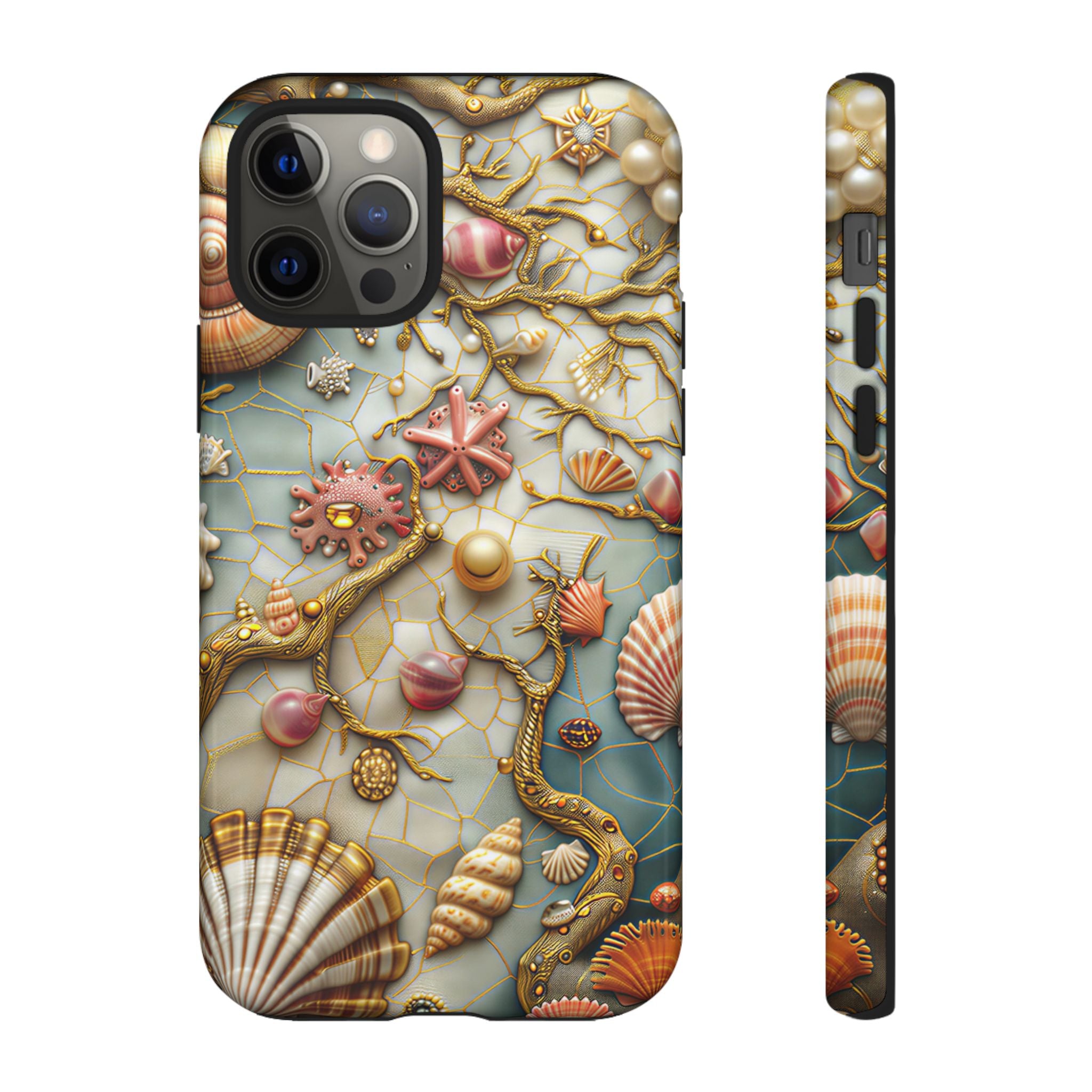 Decorative Seashell & Pearl Beach Design iPhone Case