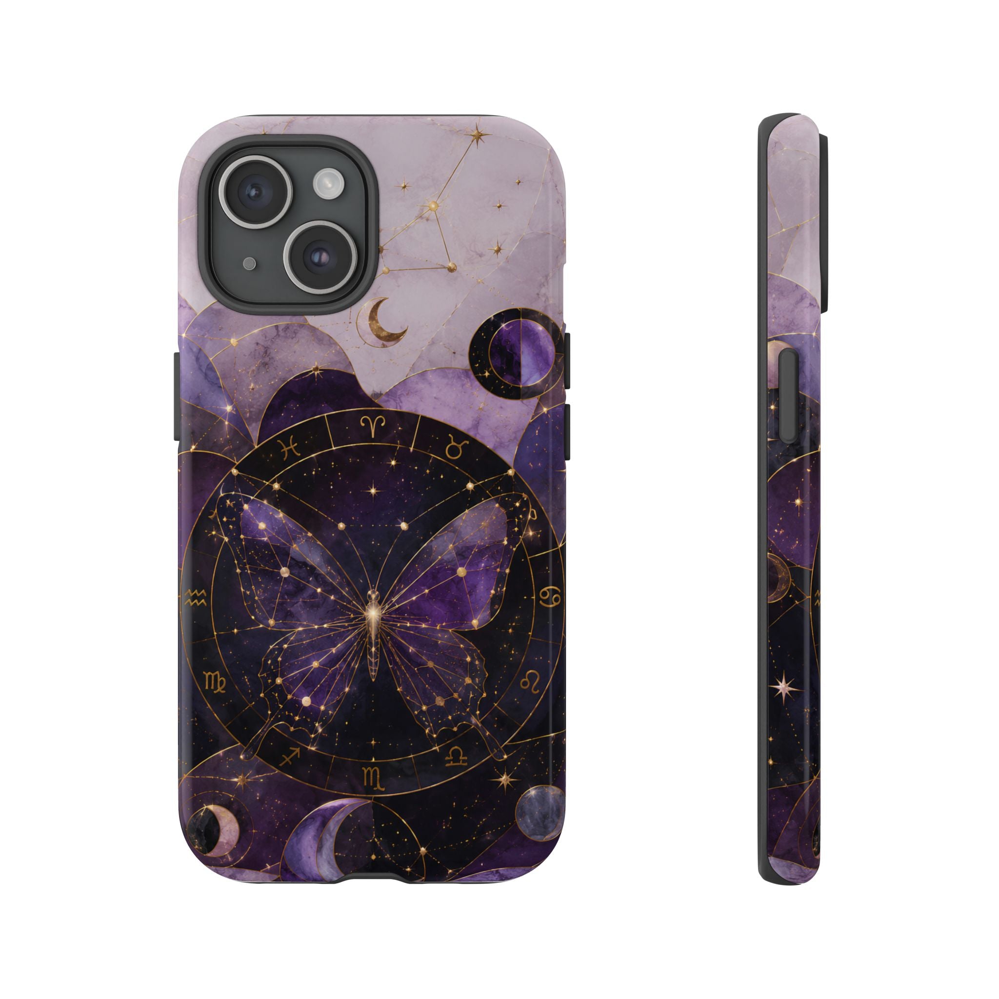 Celestial Butterfly iPhone Case | Zodiac Moon Phase iPhone Case