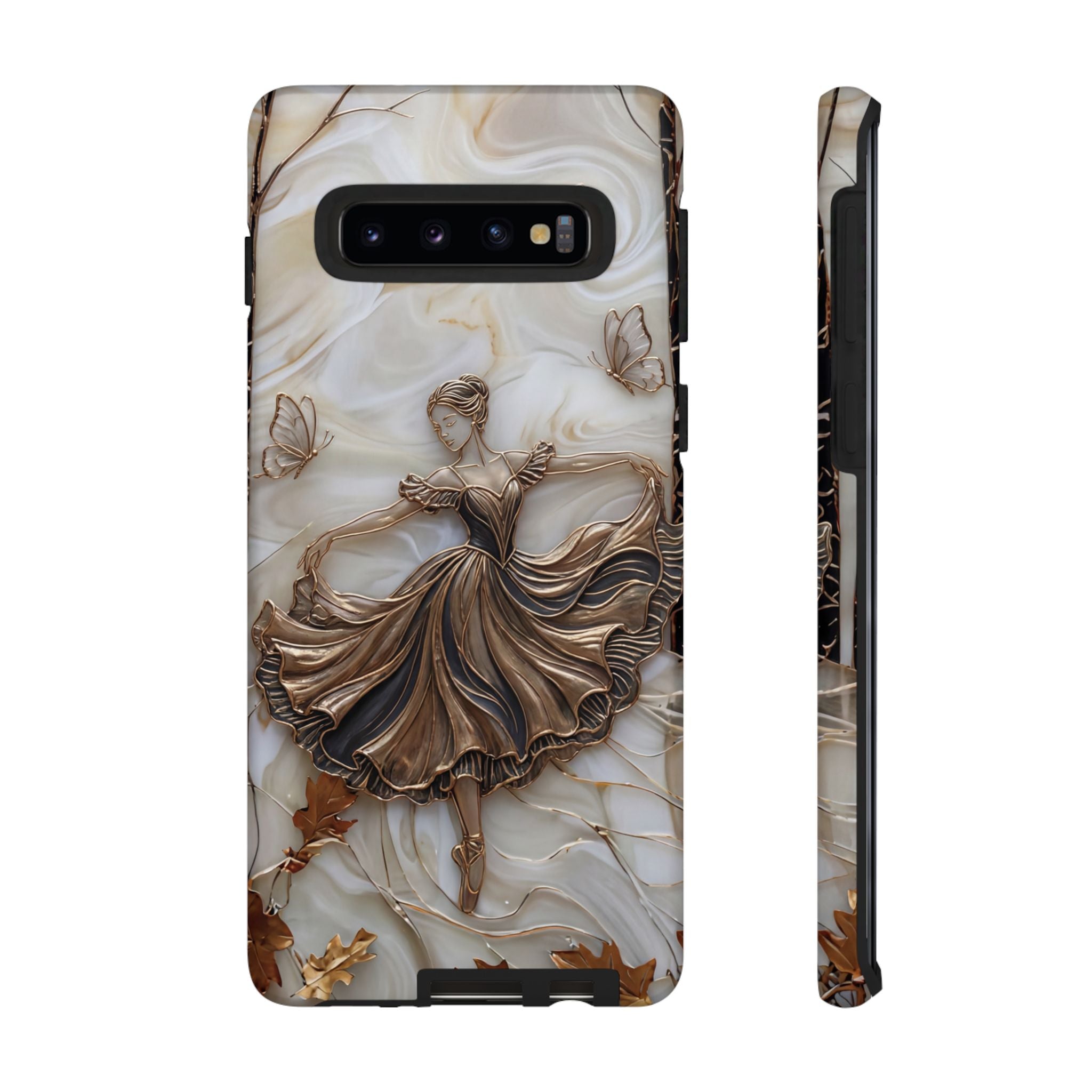Elegant Bronze Ballerina Dance Design Samsung Galaxy Case