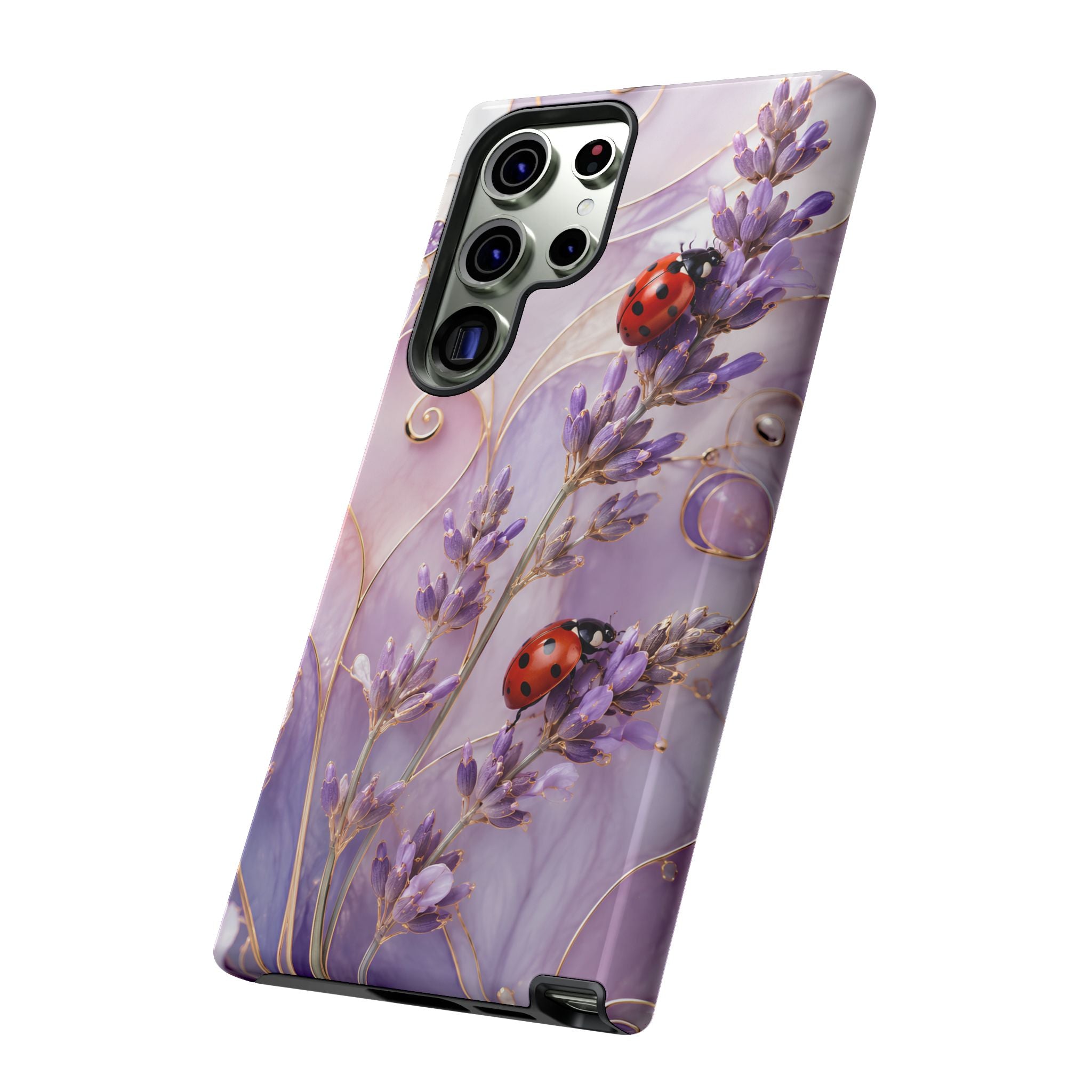 Lavender Ladybug Samsung Galaxy Phone Case | Floral iPhone Case