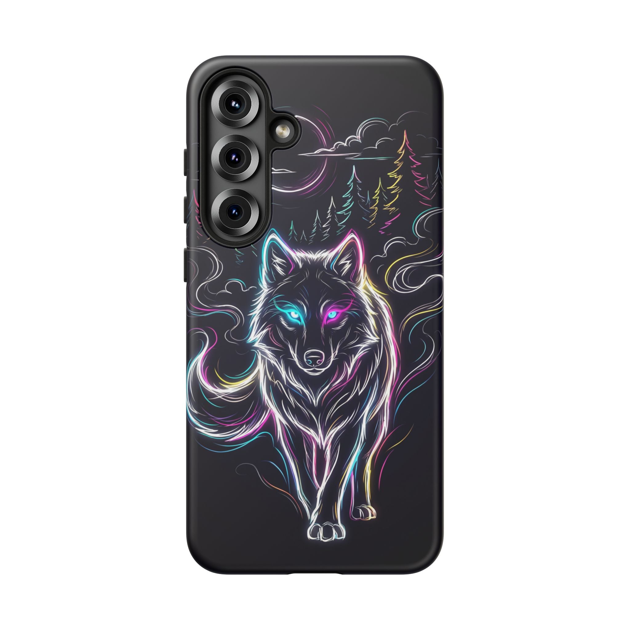 Neon Wolf Samsung Galaxy Phone Case | Mystic Glow Protective Tough Case