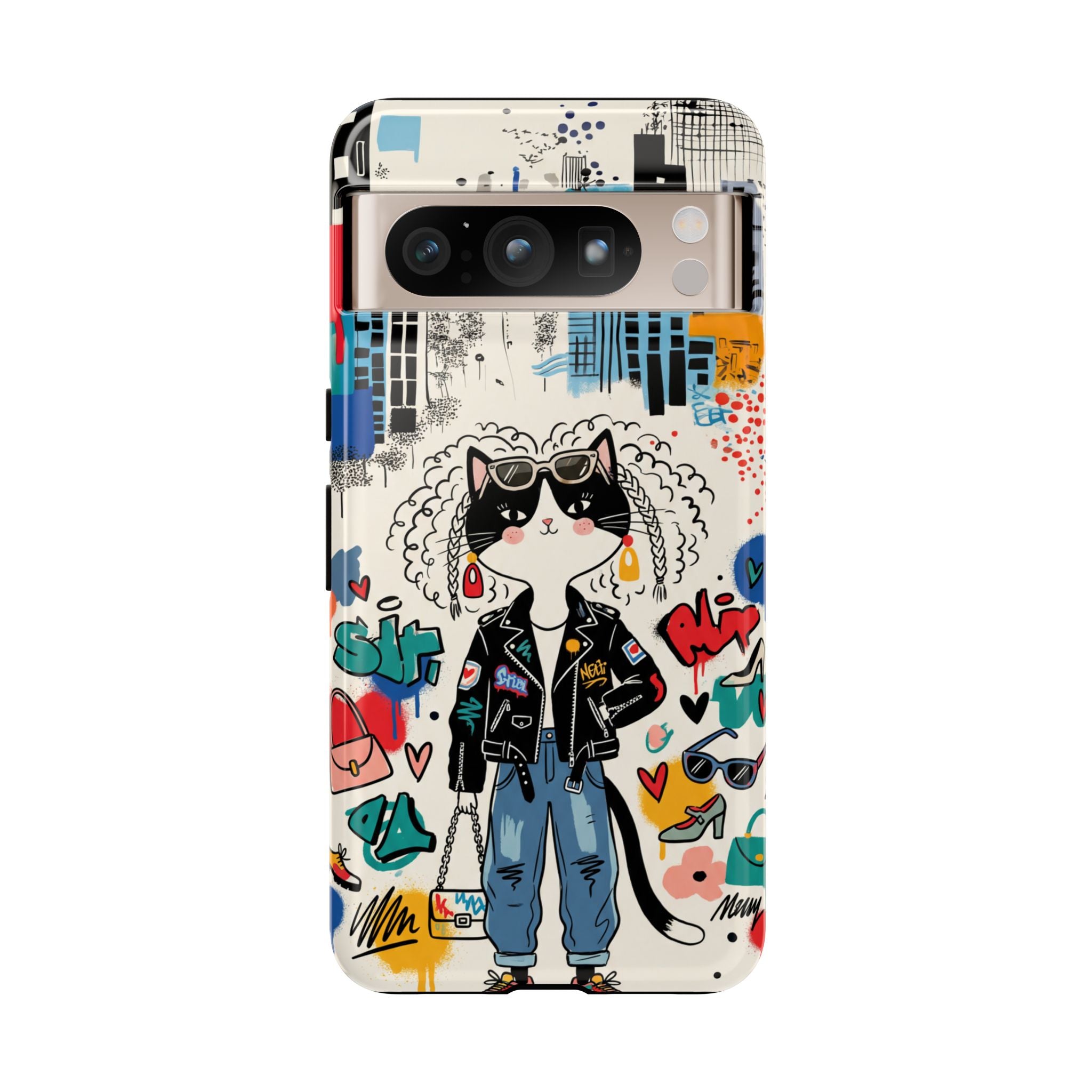 Punk City Cat Graffiti Design Google Pixel Phone Case
