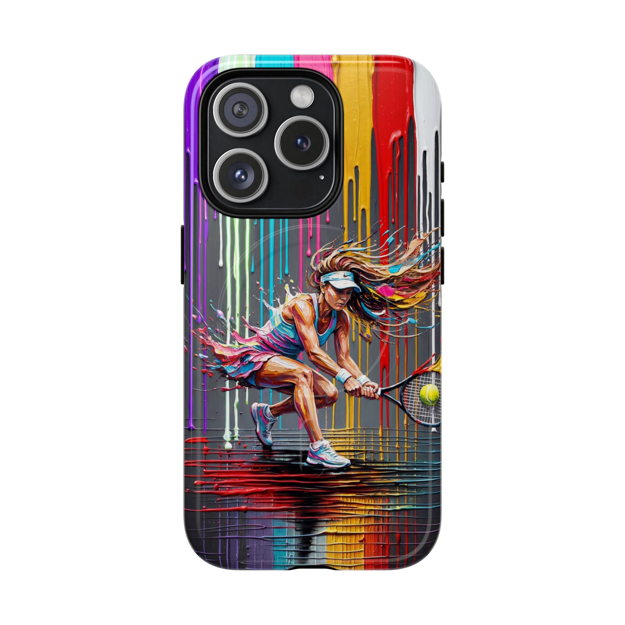Colour Splash Tennis MagSafe iPhone Case | Vibrant Female Player Art