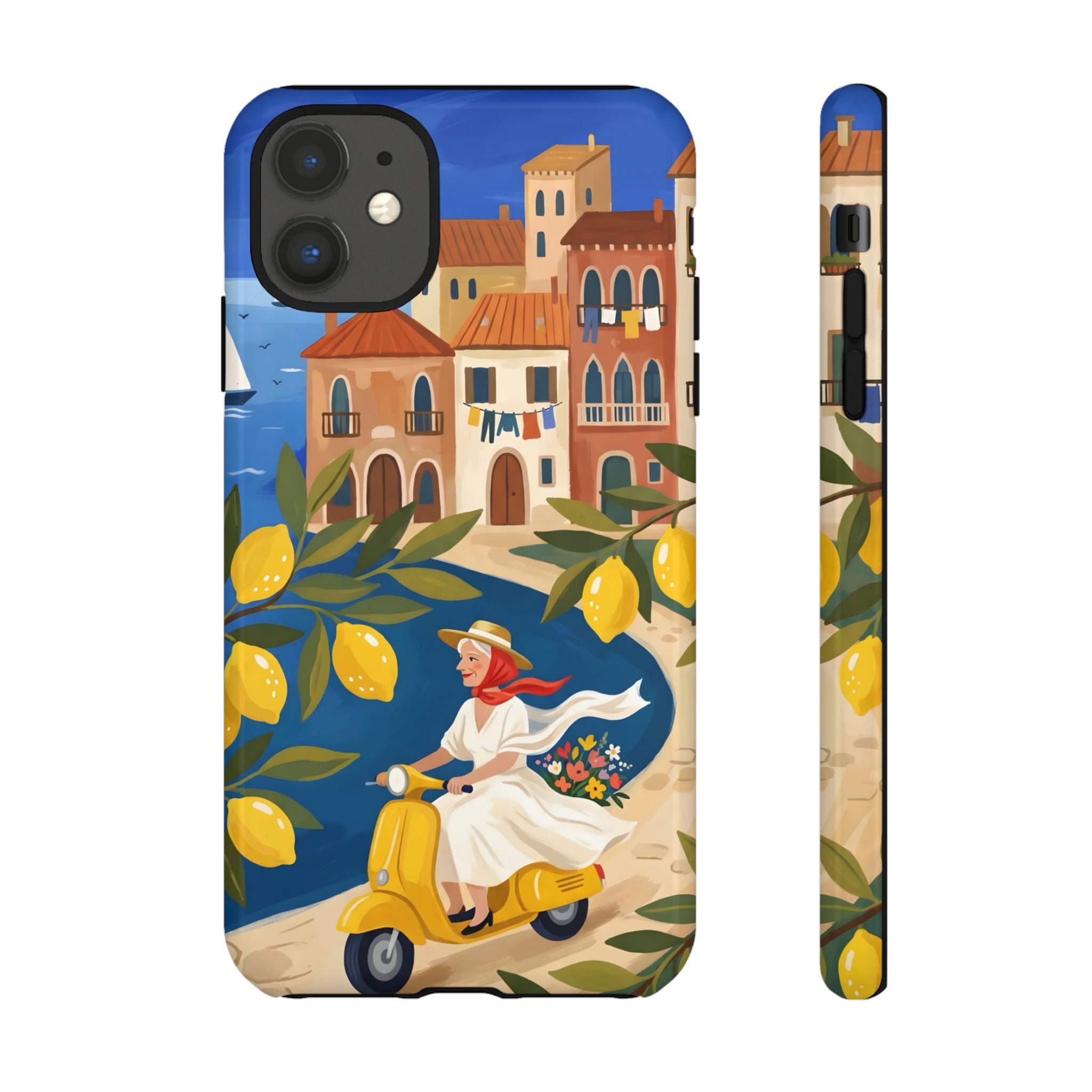 Lemon Coast Scooter iPhone Case | Mediterranean Vespa Travel Design