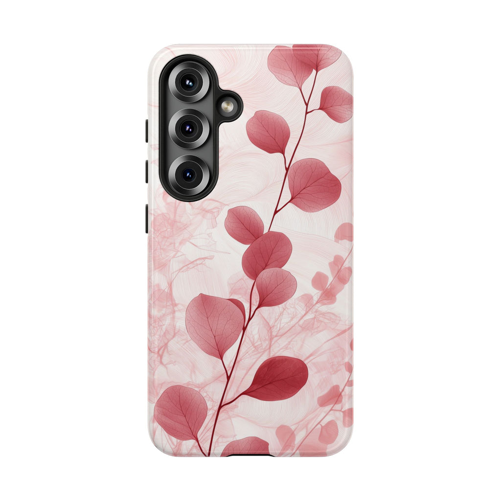 Pink Botanical Floral Eucalyptus Samsung Galaxy Phone Case