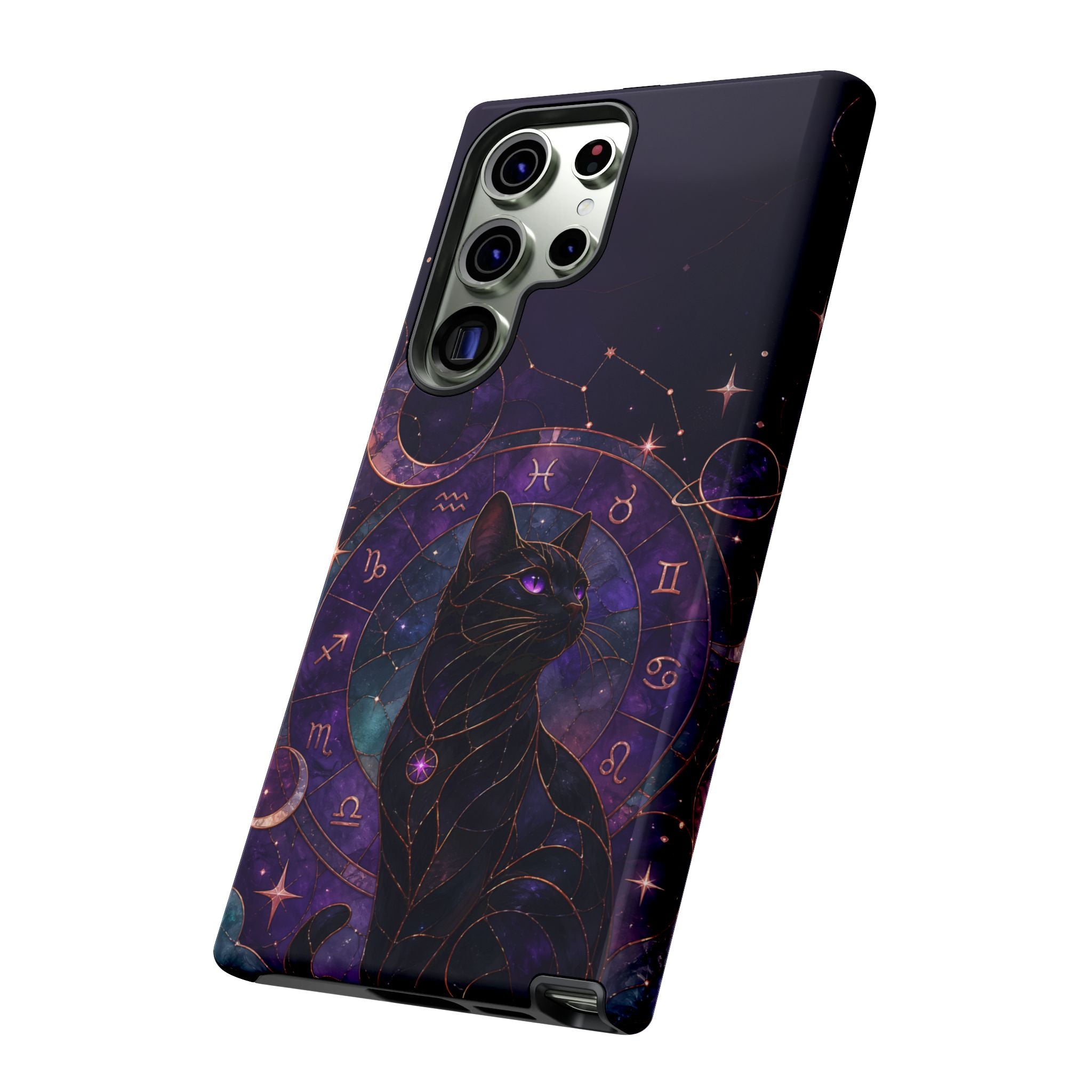 Black Cat Astrology Samsung Galaxy Phone Case | Zodiac Galaxy Phone Case