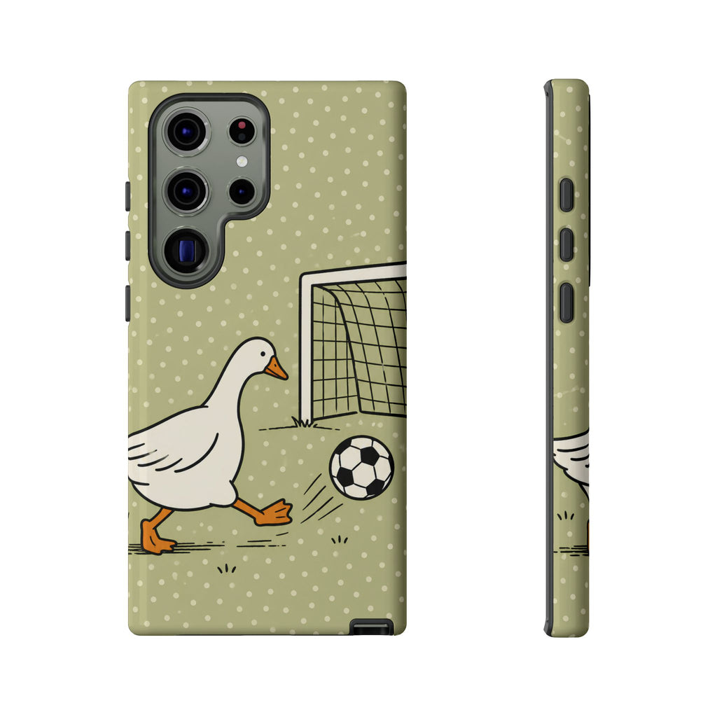 Funny Goose Soccer Samsung Galaxy Phone Case | Cute Sports Bird Cover