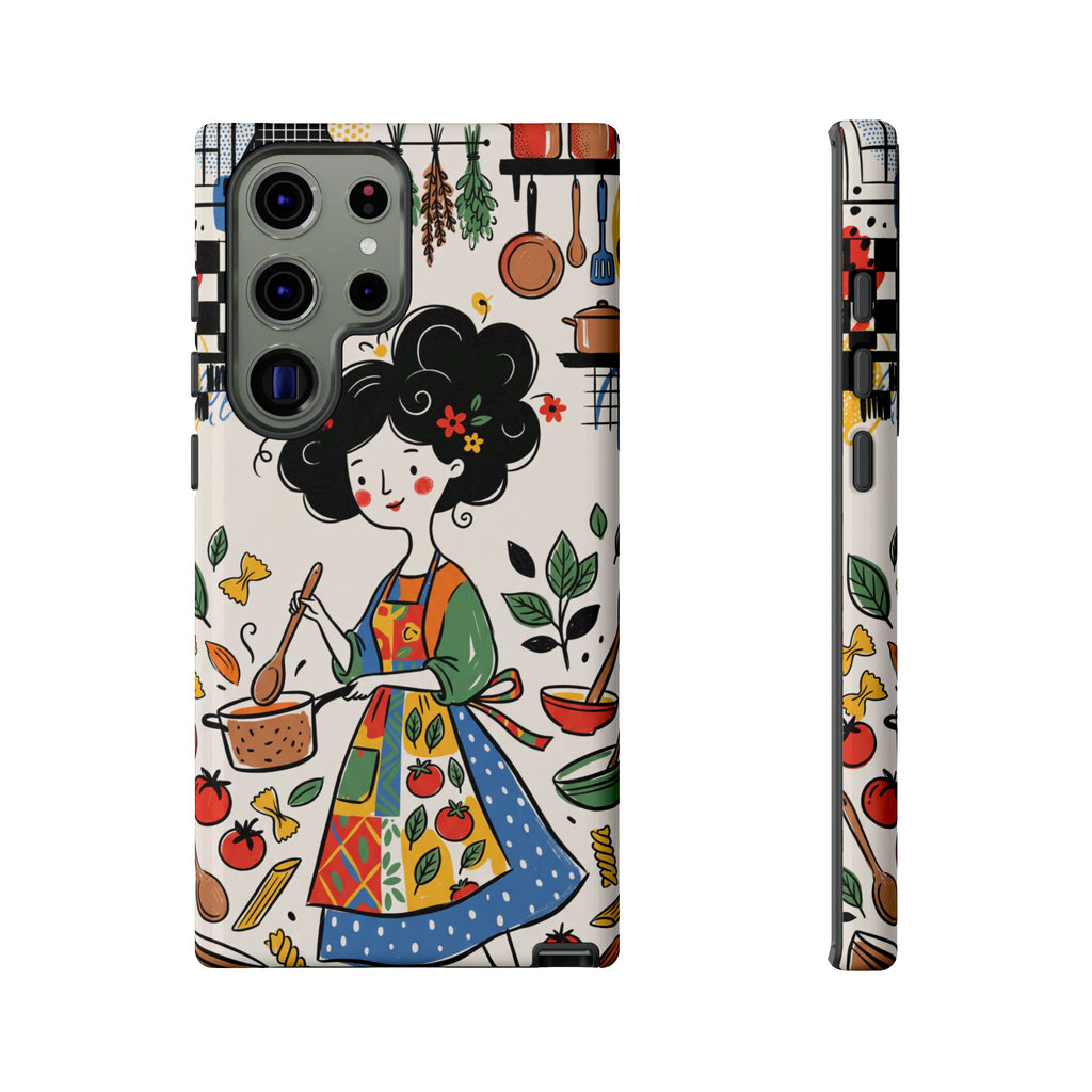 Whimsical Chef Kitchen Illustration Samsung Galaxy Phone Case