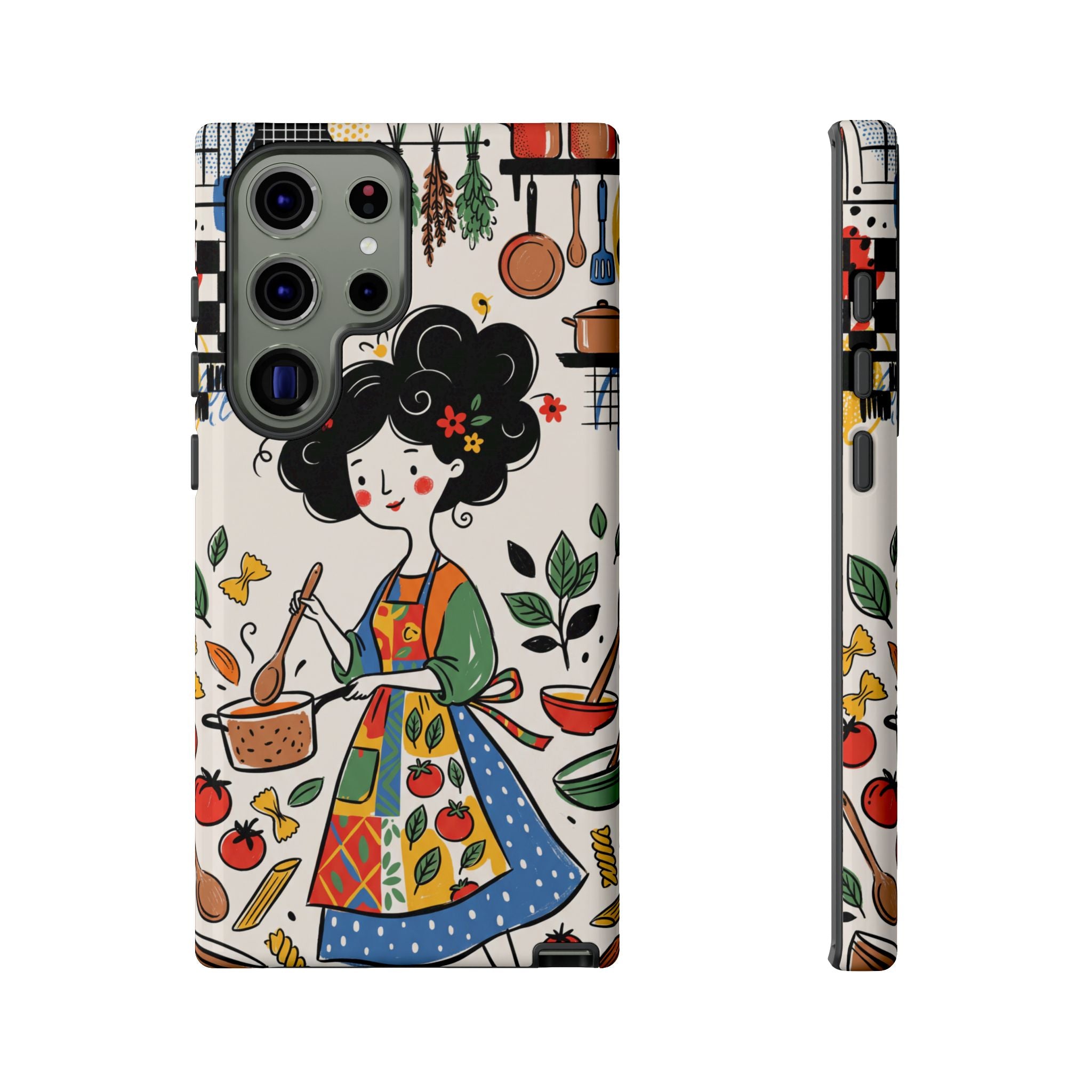 Whimsical Chef Kitchen Illustration Samsung Galaxy Phone Case