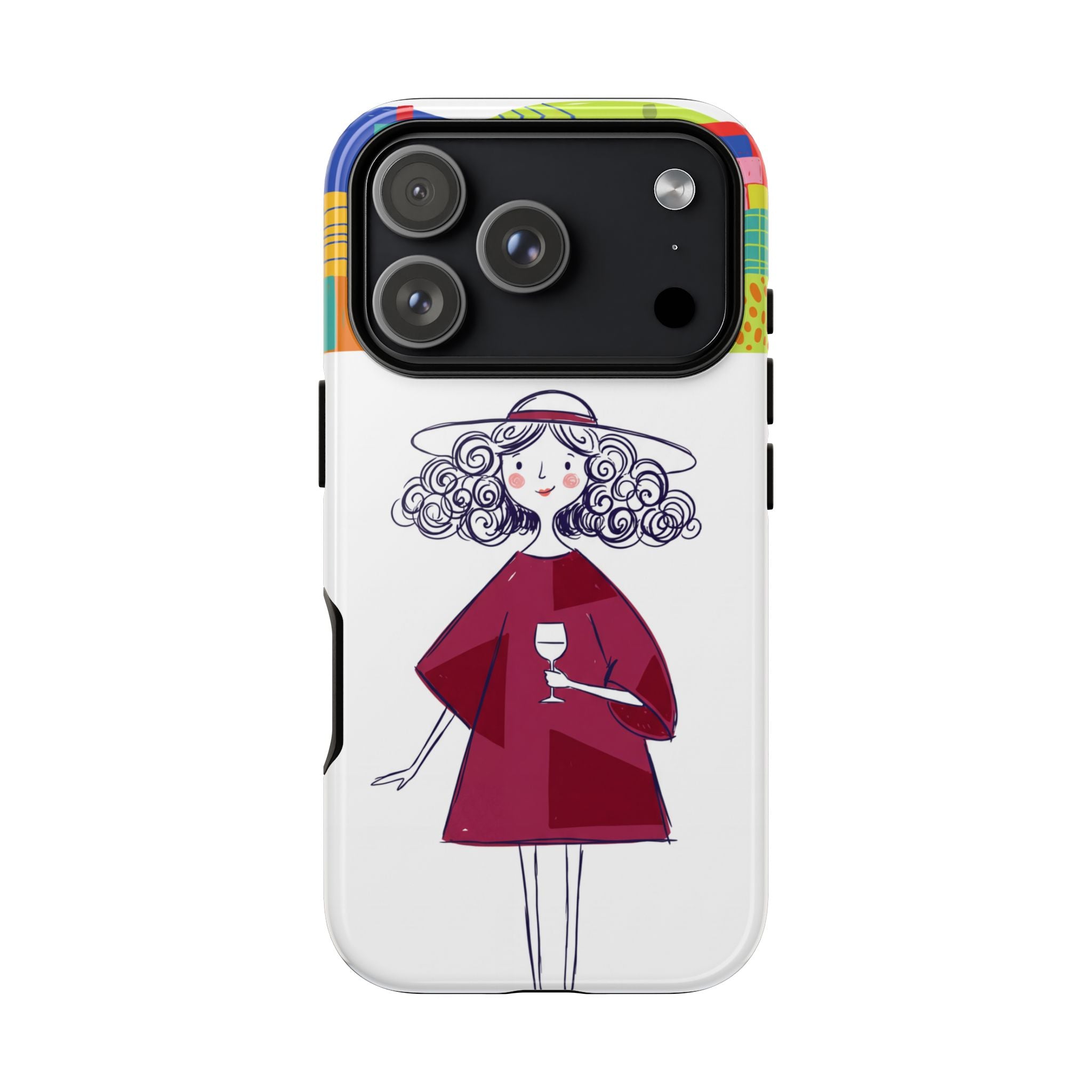 Colourful Artistic Wine Lady iPhone Case