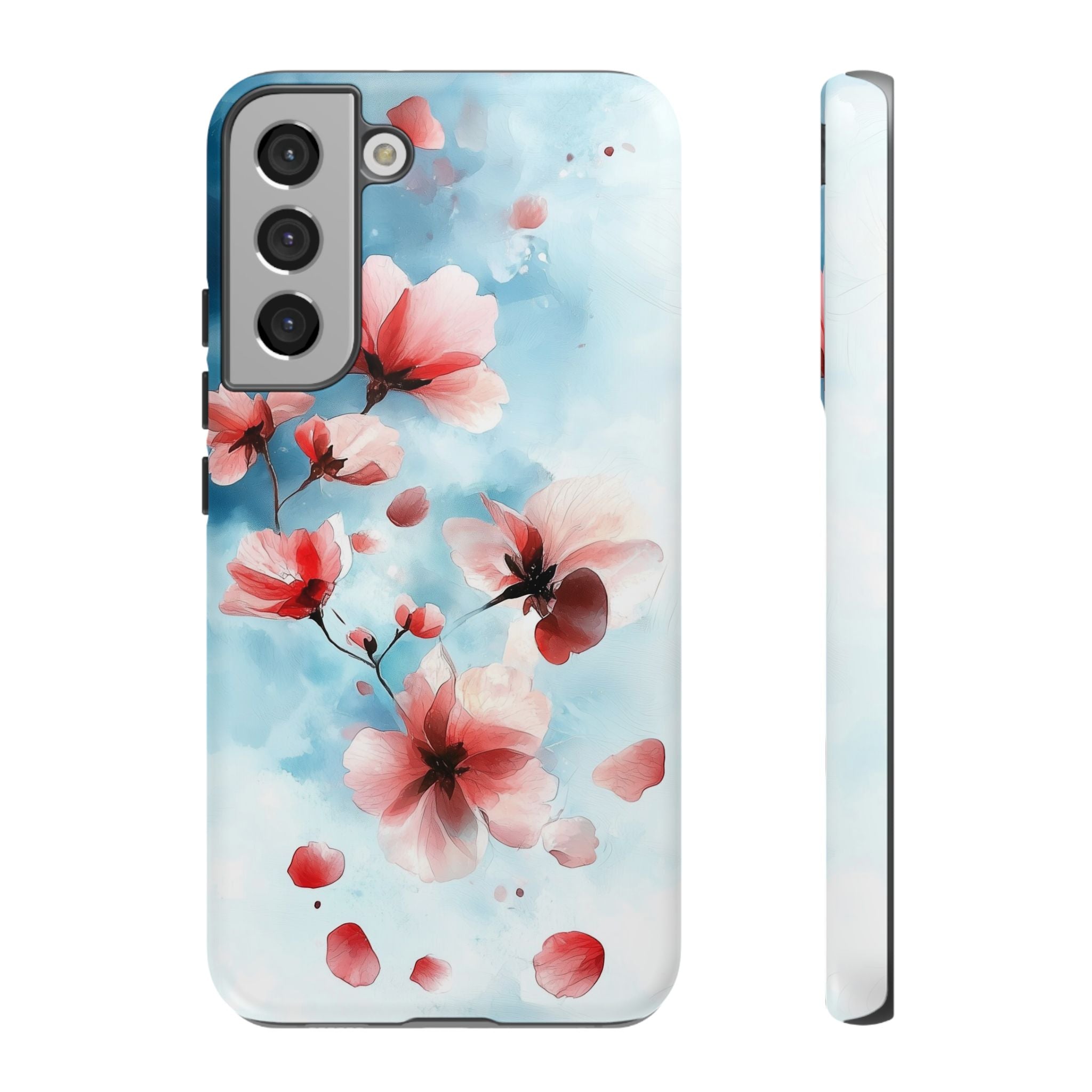 Floral Cherry Blossom Samsung Galaxy Case | Pastel Pink Blue
