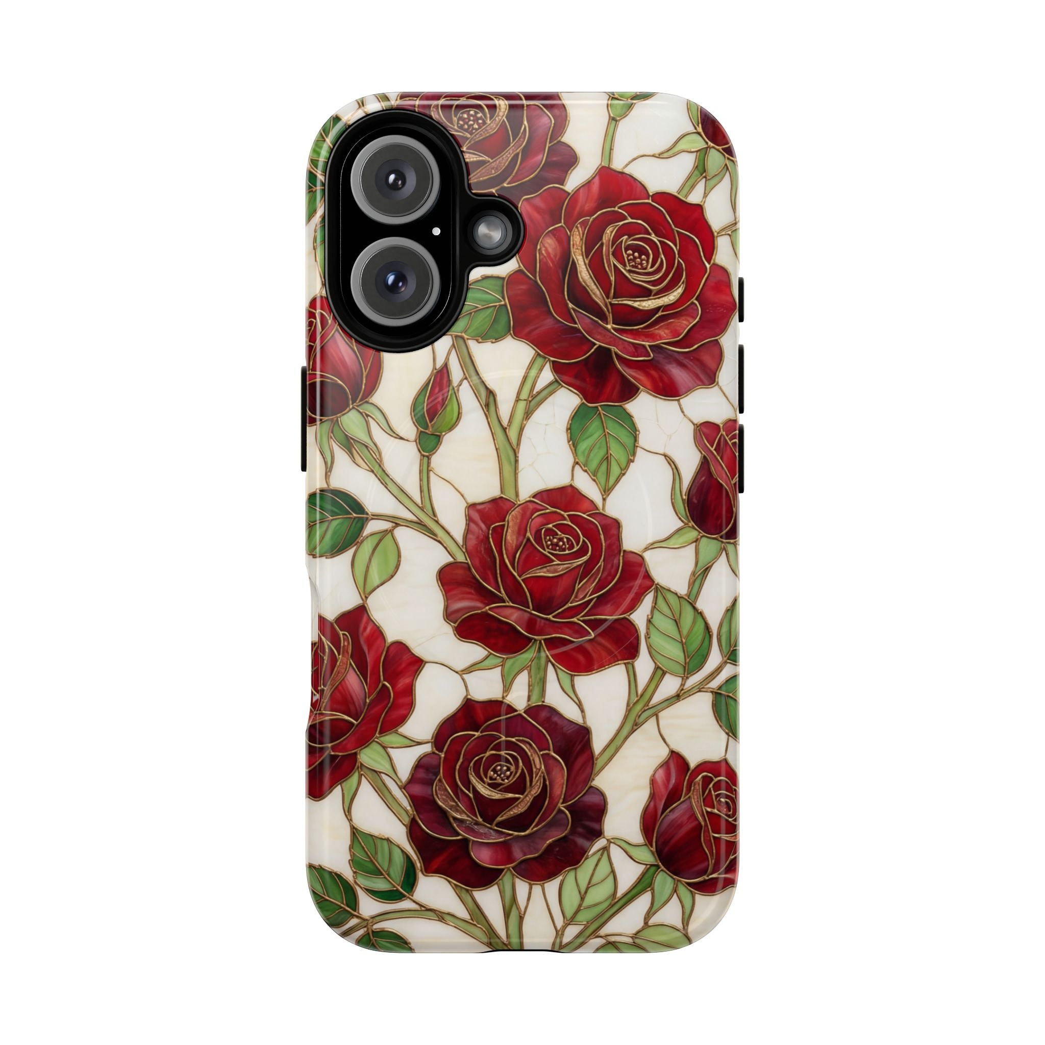 Rose Vines Tough MagSafe Phone Case — Floral Protective iPhone Cover