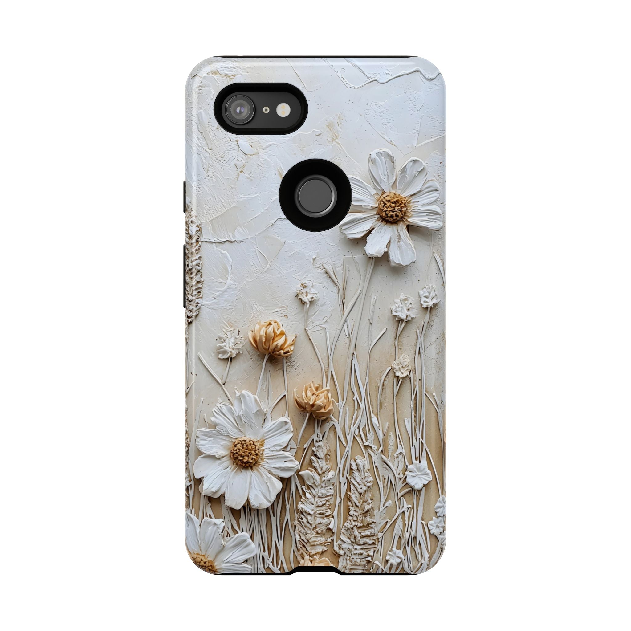 Textured Daisy Art Floral Relief Google Pixel Case