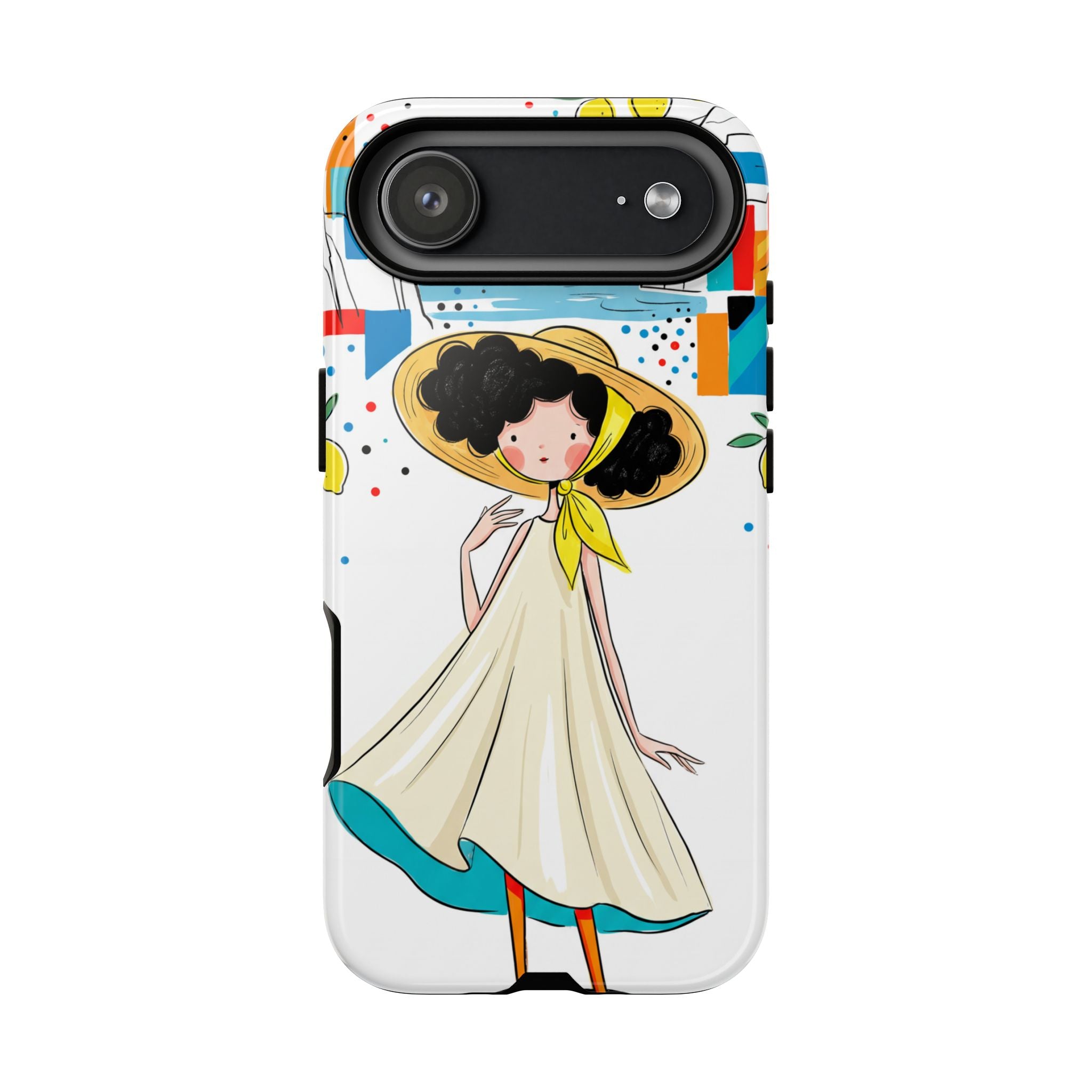 Cute Summer Girl iPhone Case | Whimsical Coastal Illustration Protective Case
