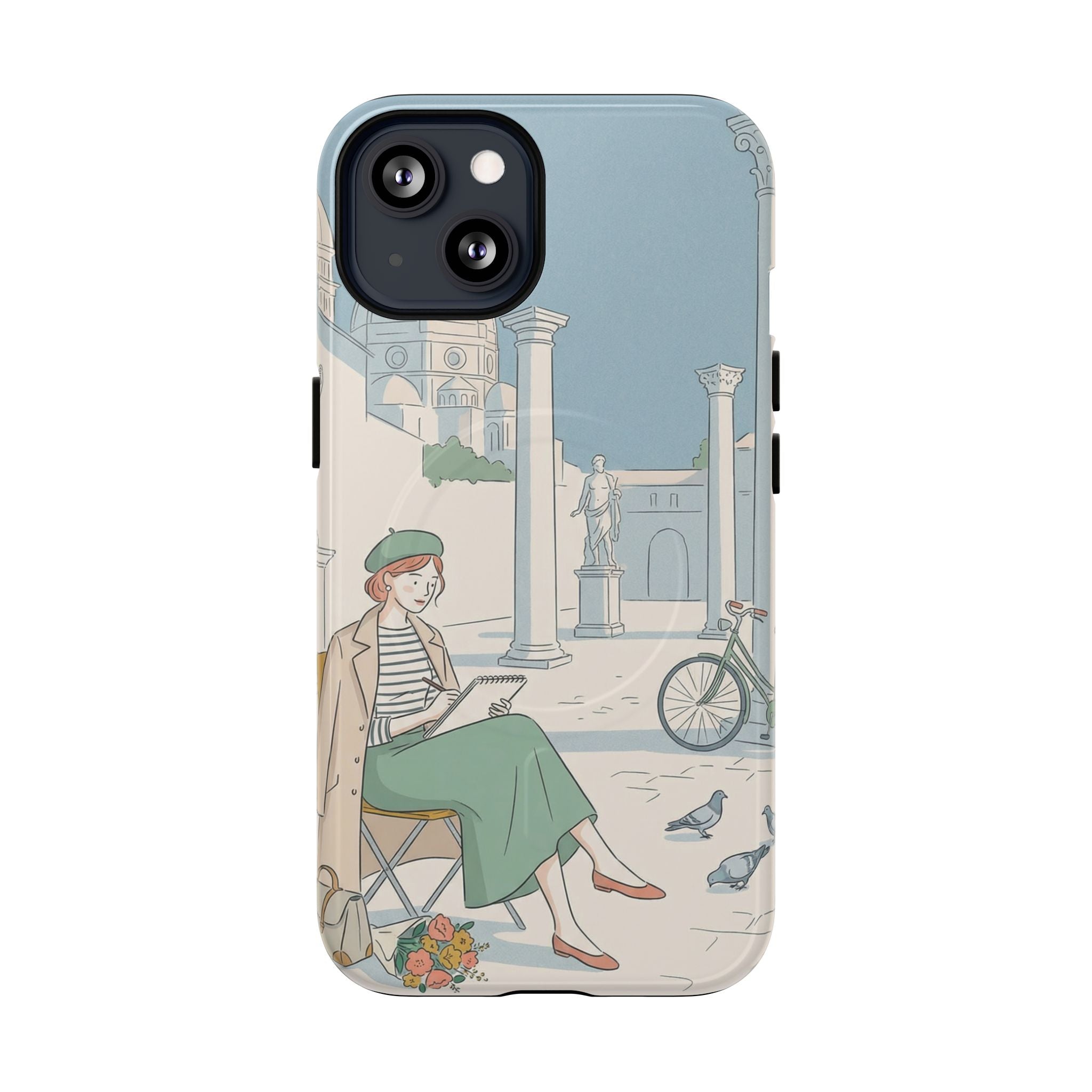 Florence Art Aesthetic MagSafe iPhone Case | Renaissance Italy Travel Illustration