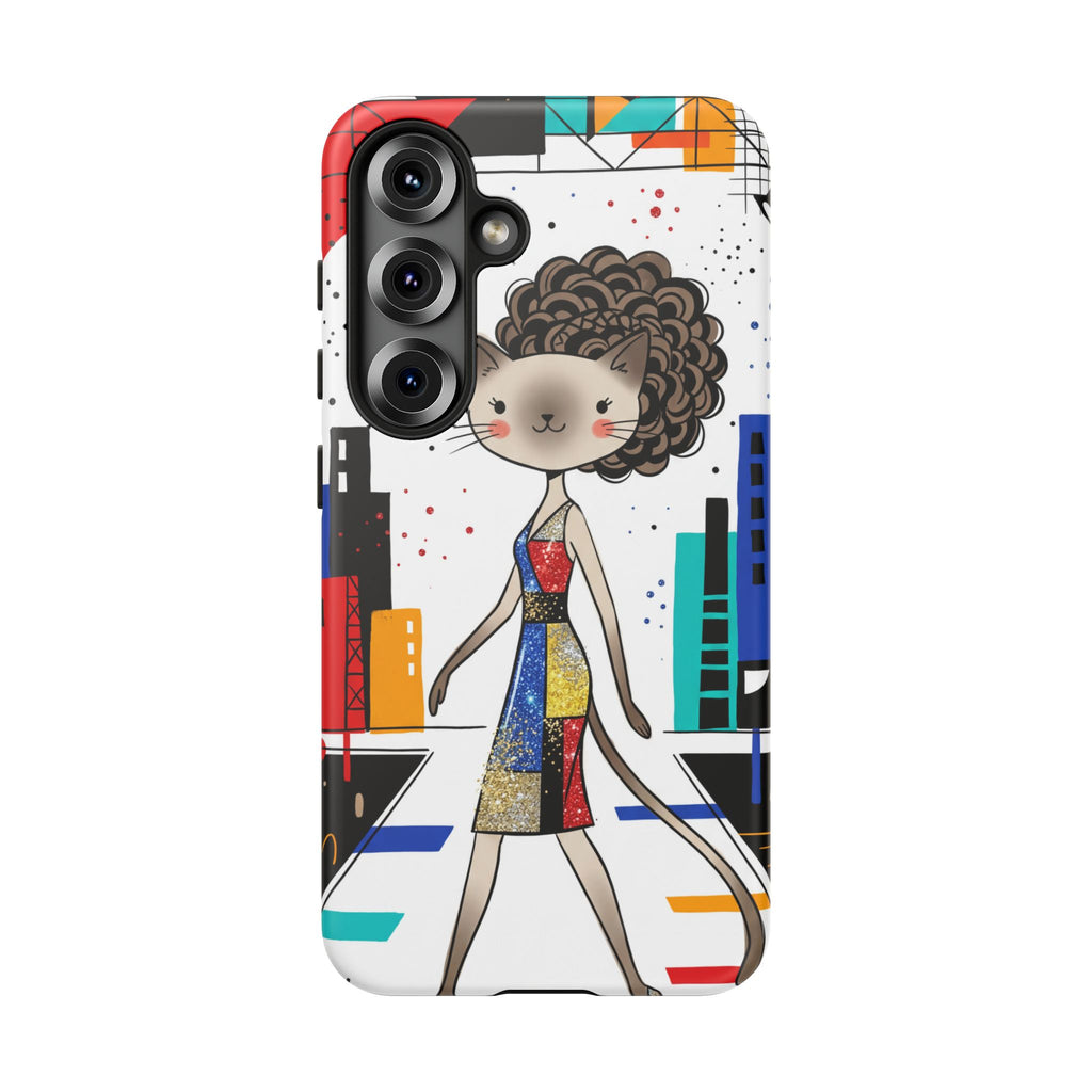 Catwalk City Samsung Galaxy Phone Case | Cute Fashion Cat