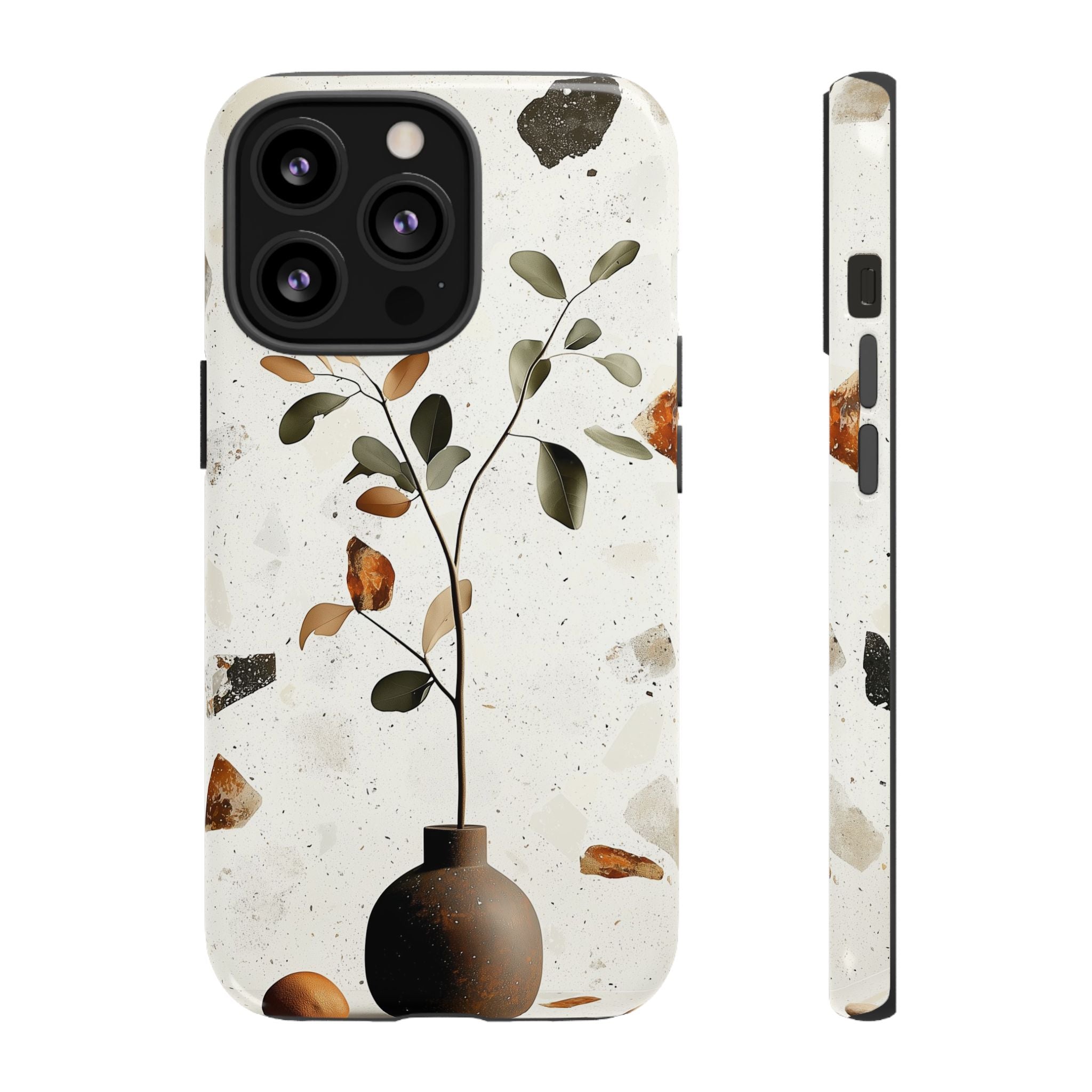 Floral Terrazzo iPhone Case | Minimal Vase Botanical