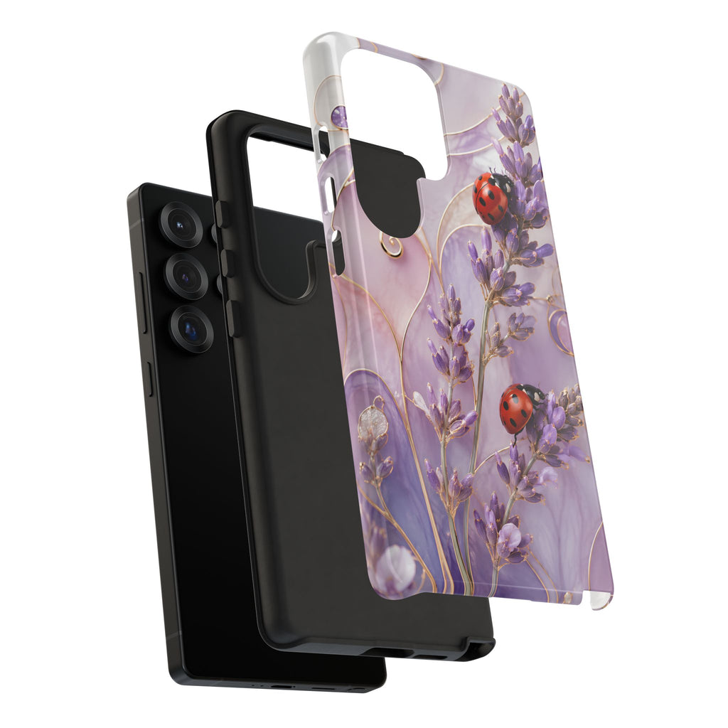 Lavender Ladybug Samsung Galaxy Phone Case | Floral iPhone Case