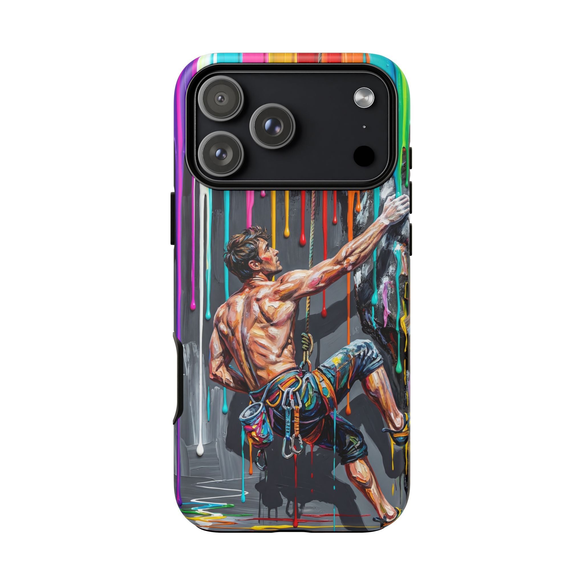 Colourful Rock Climber Art Protective iPhone Case