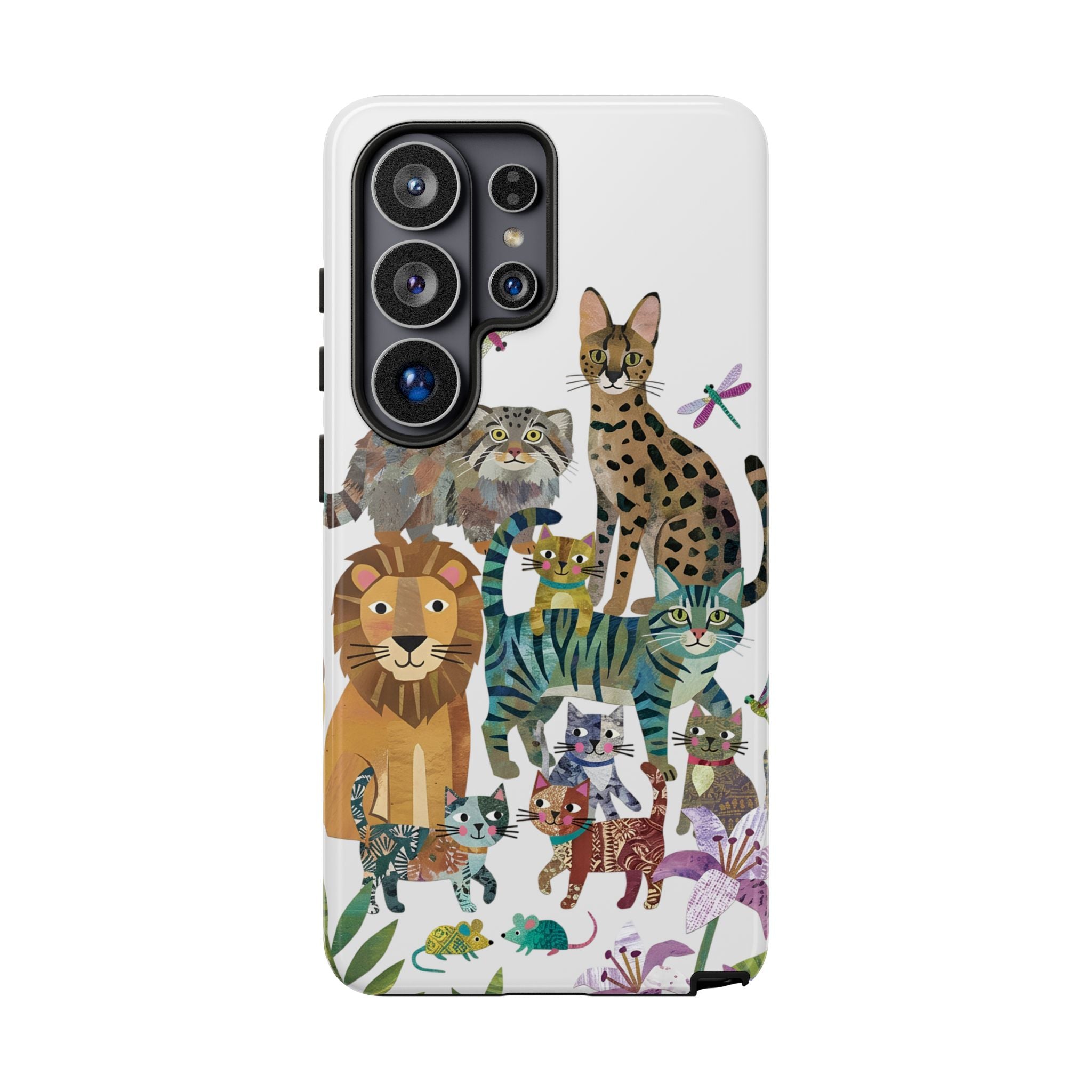 Cute Jungle Cats Samsung Galaxy Phone Case | Colorful Animal Safari Protective Case
