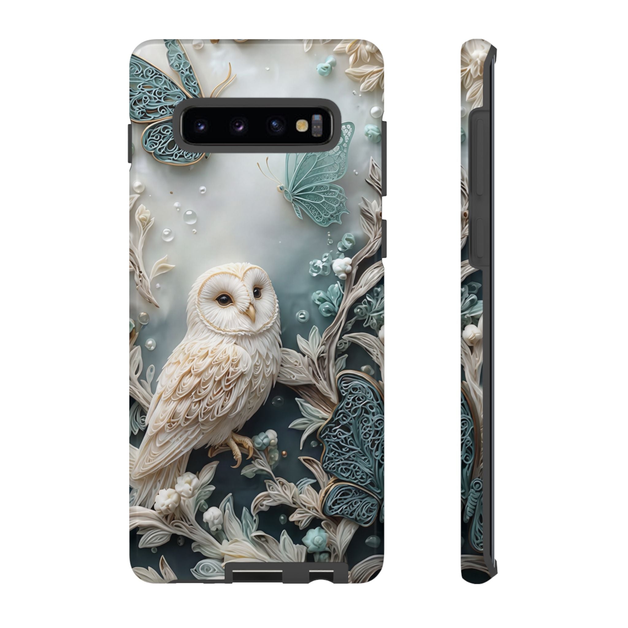 Barn Owl & Butterflies Tough Samsung Galaxy Case