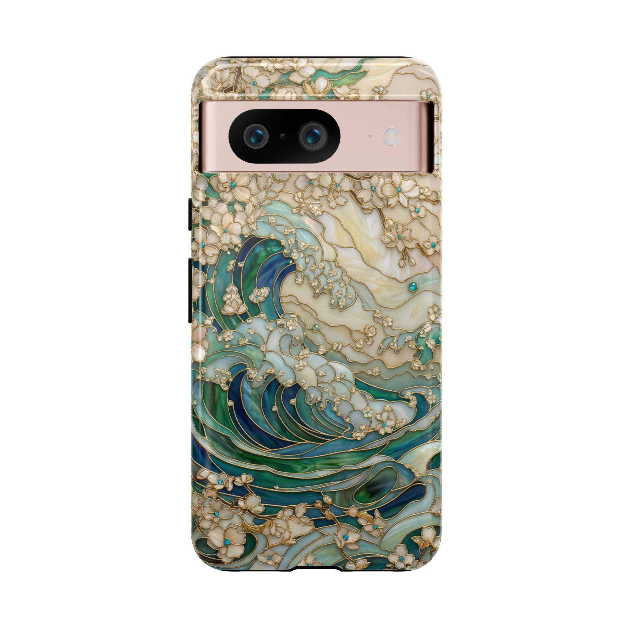 Elegant Ocean Wave Floral Art Google Pixel Case