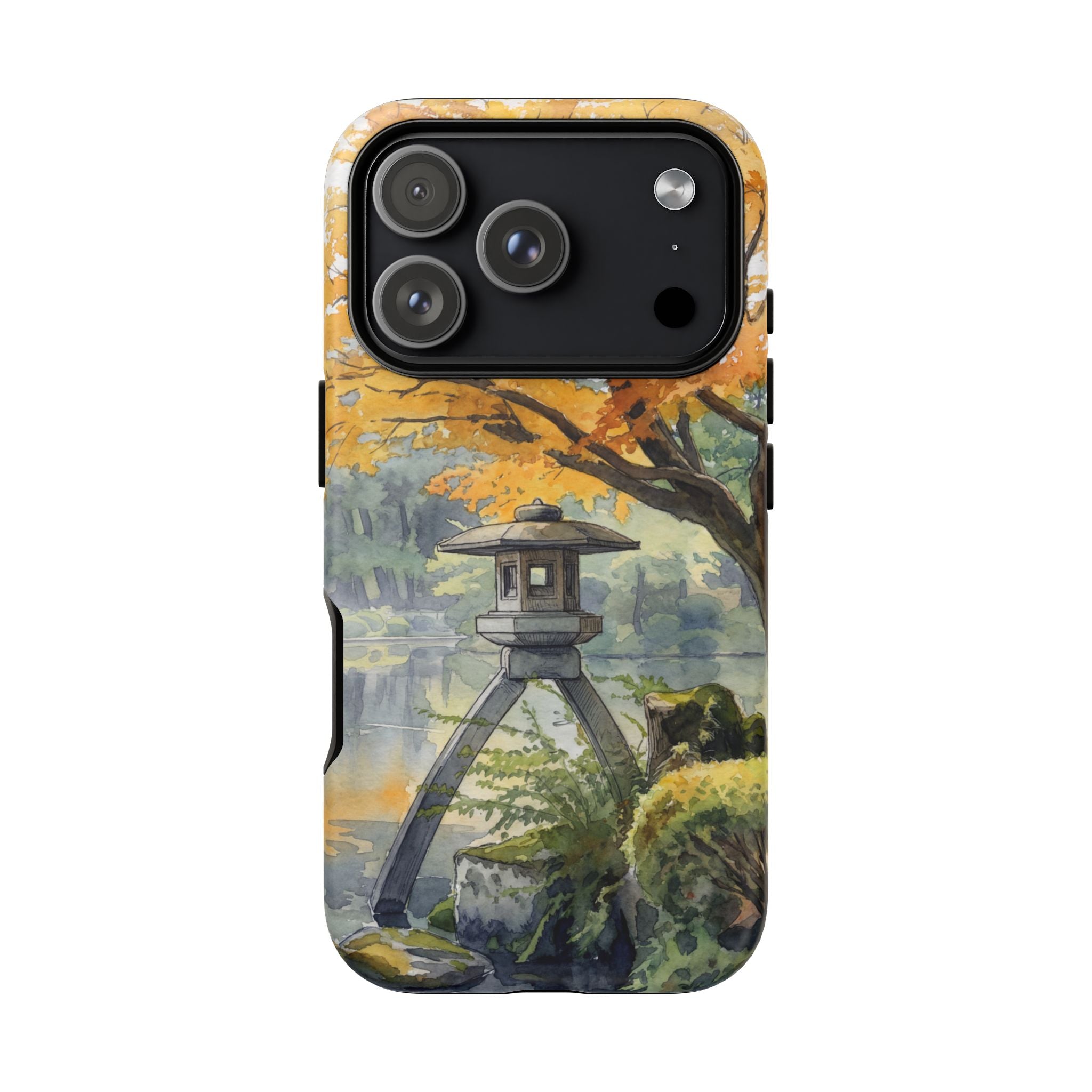 Autumn Japanese Garden iPhone Case | Scenic Lantern Fall