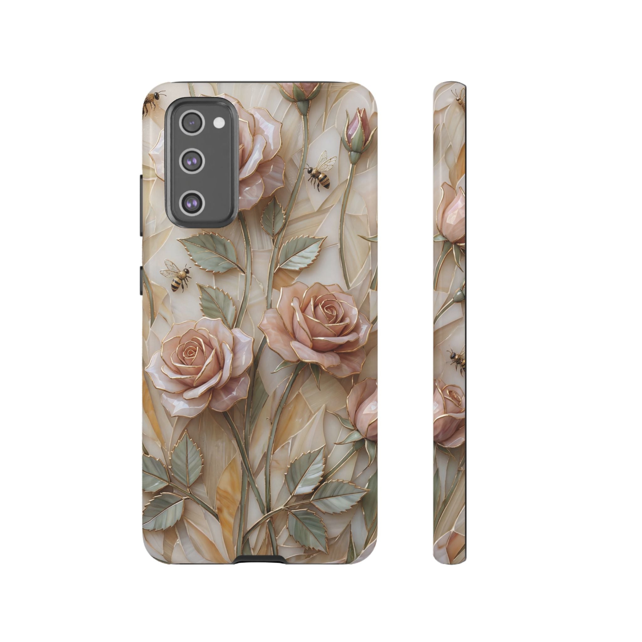 Vintage Blush Rose Floral Tough Samsung Galaxy Protective Cover