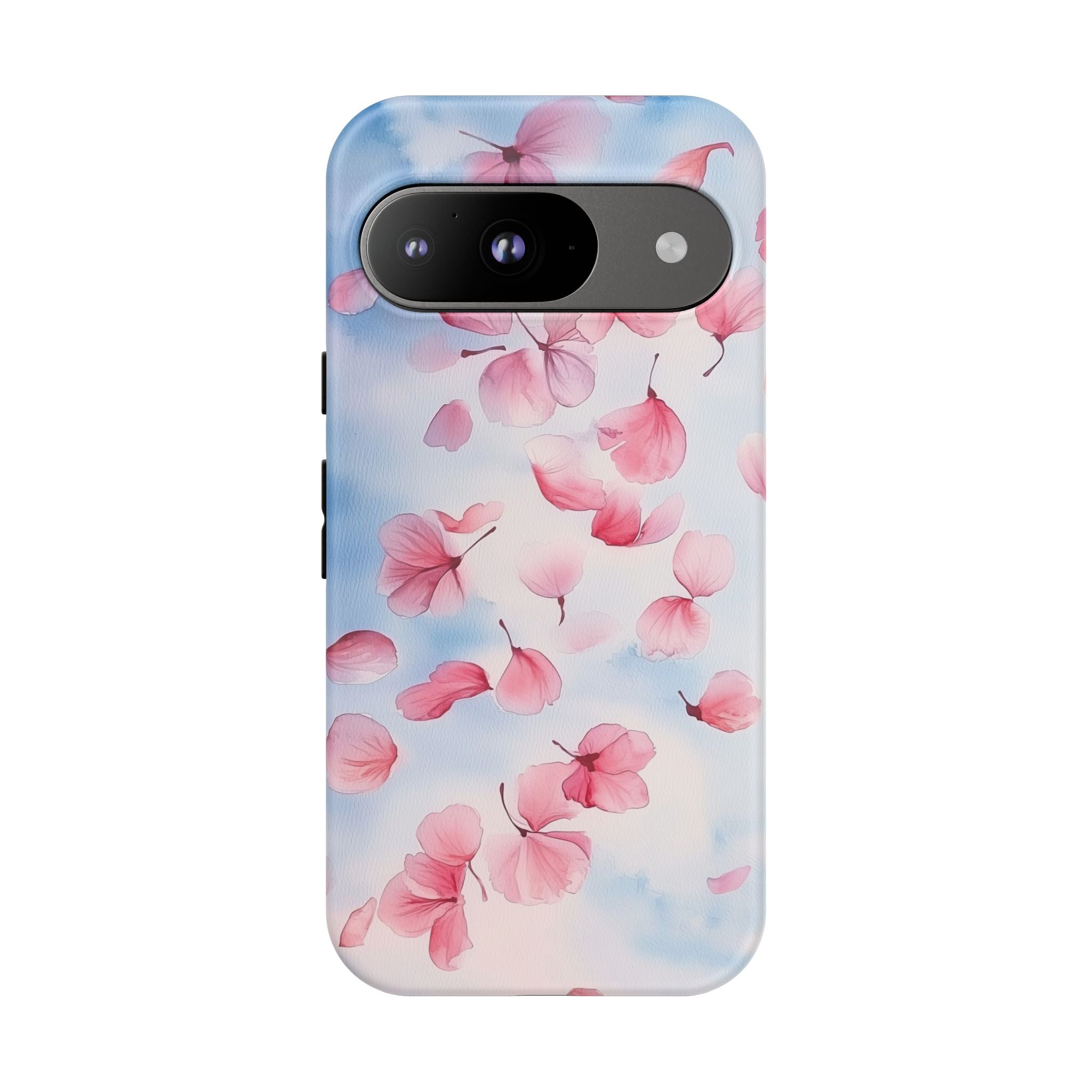Floral Petal Tough Google Pixel Case | Pink Falling Blossoms