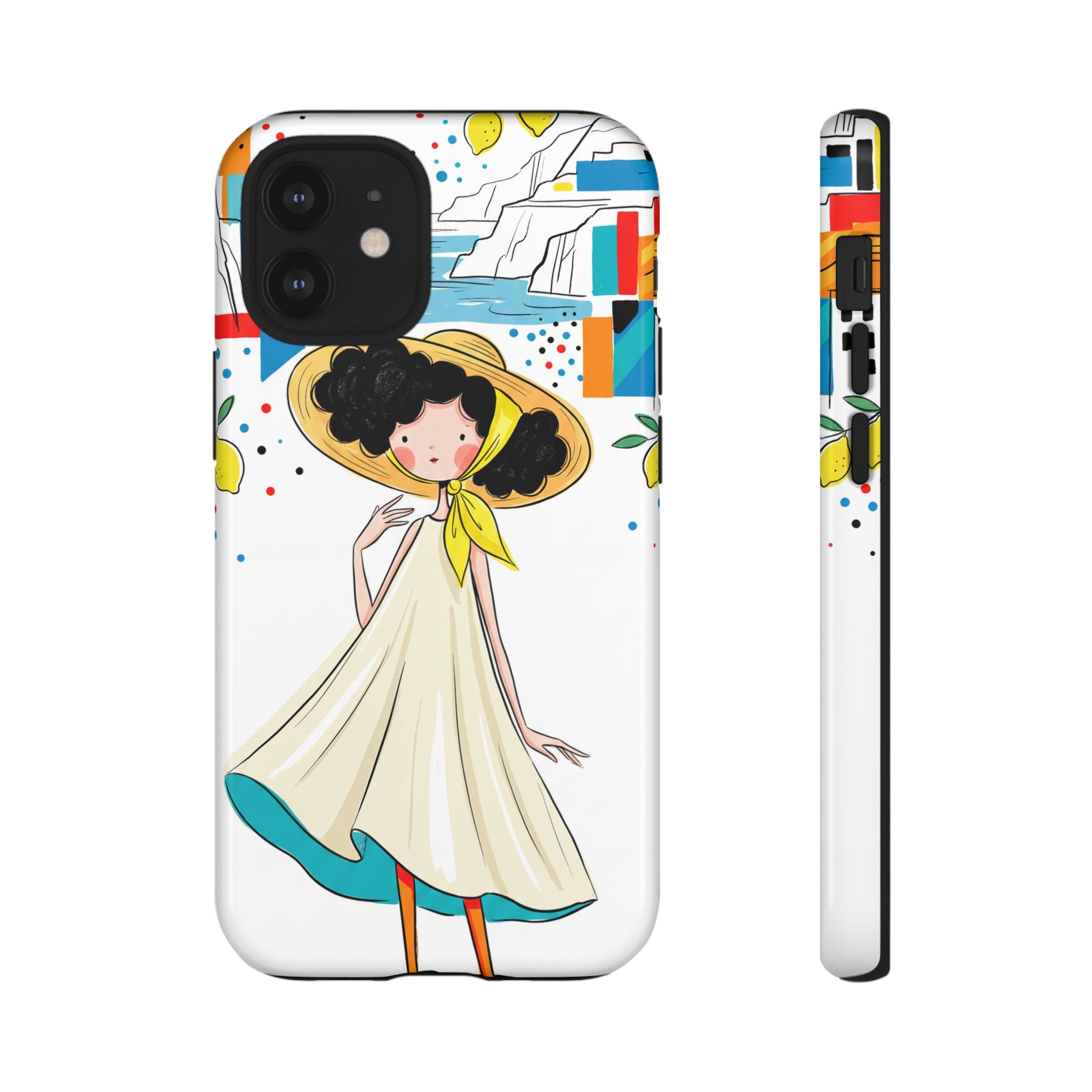 Cute Summer Girl iPhone Case | Whimsical Coastal Illustration Protective Case