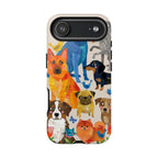 Colorful Dogs Pattern iPhone Case | Cute Watercolor Puppy Design Tough Case