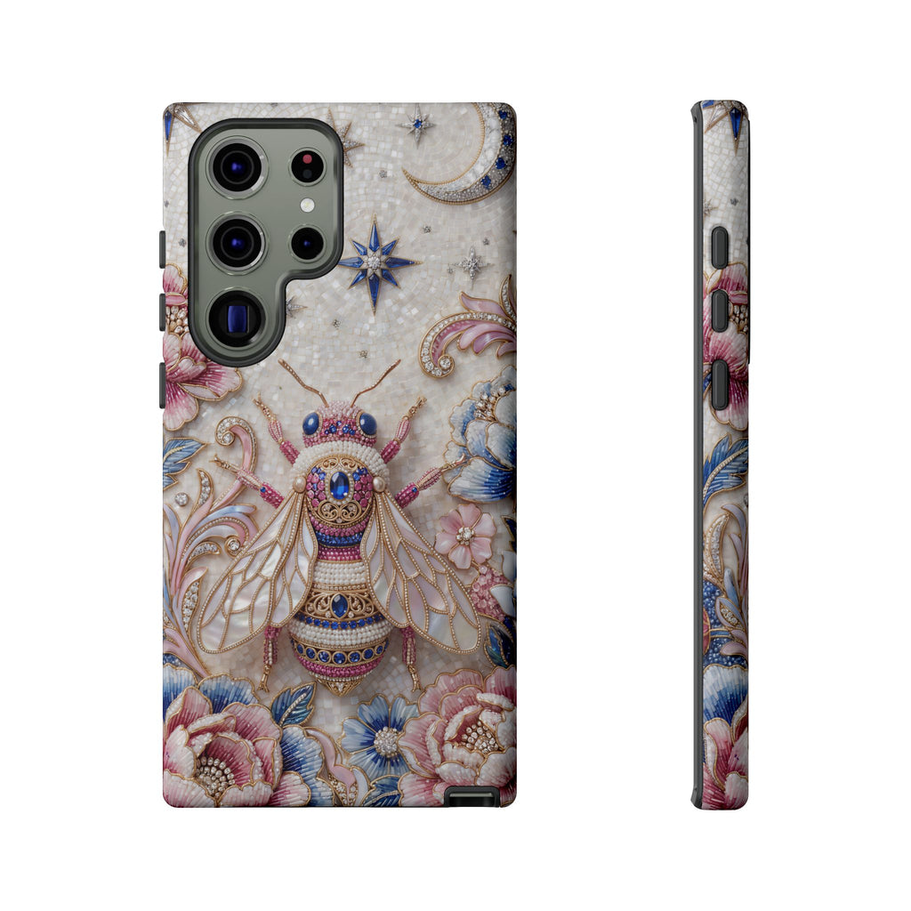 Floral Bee Moon Tough Samsung Galaxy Phone Case | Protective Artistic Phone Cover